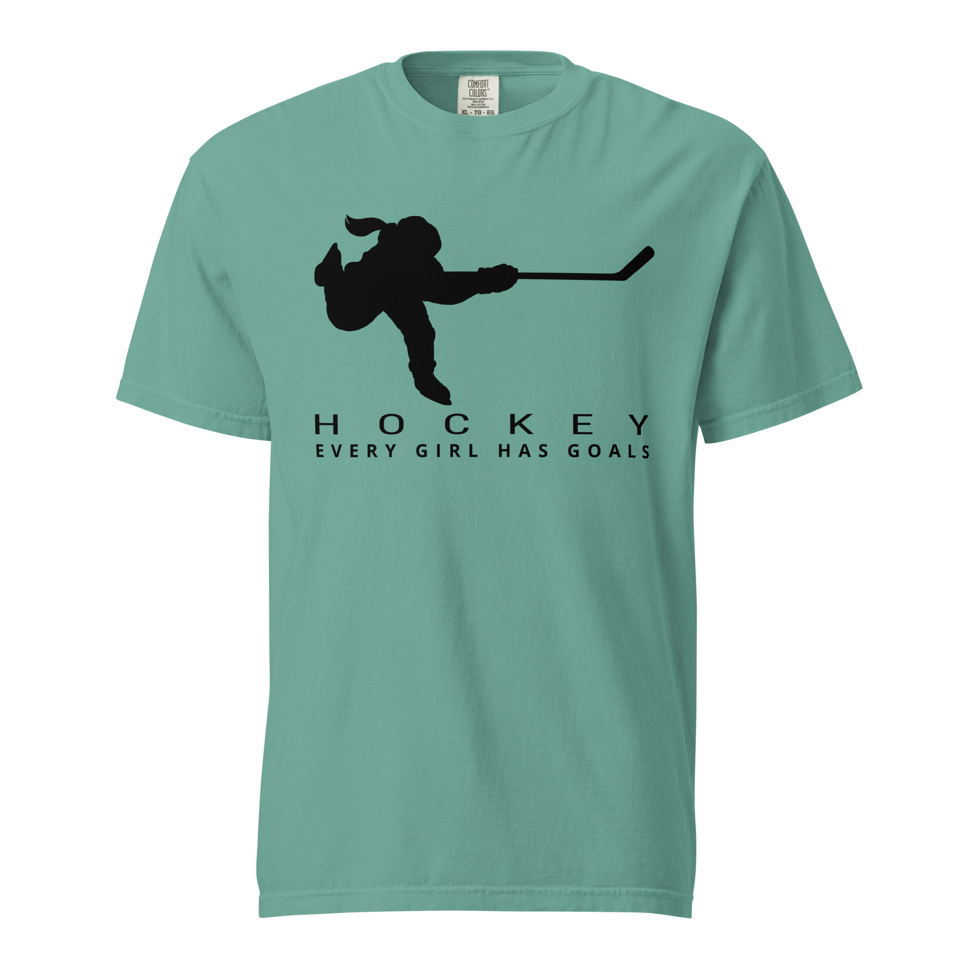 HOCKEY Every Girl Has Goals (Black) Unisex garment-dyed heavyweight t-shirt - Image 6