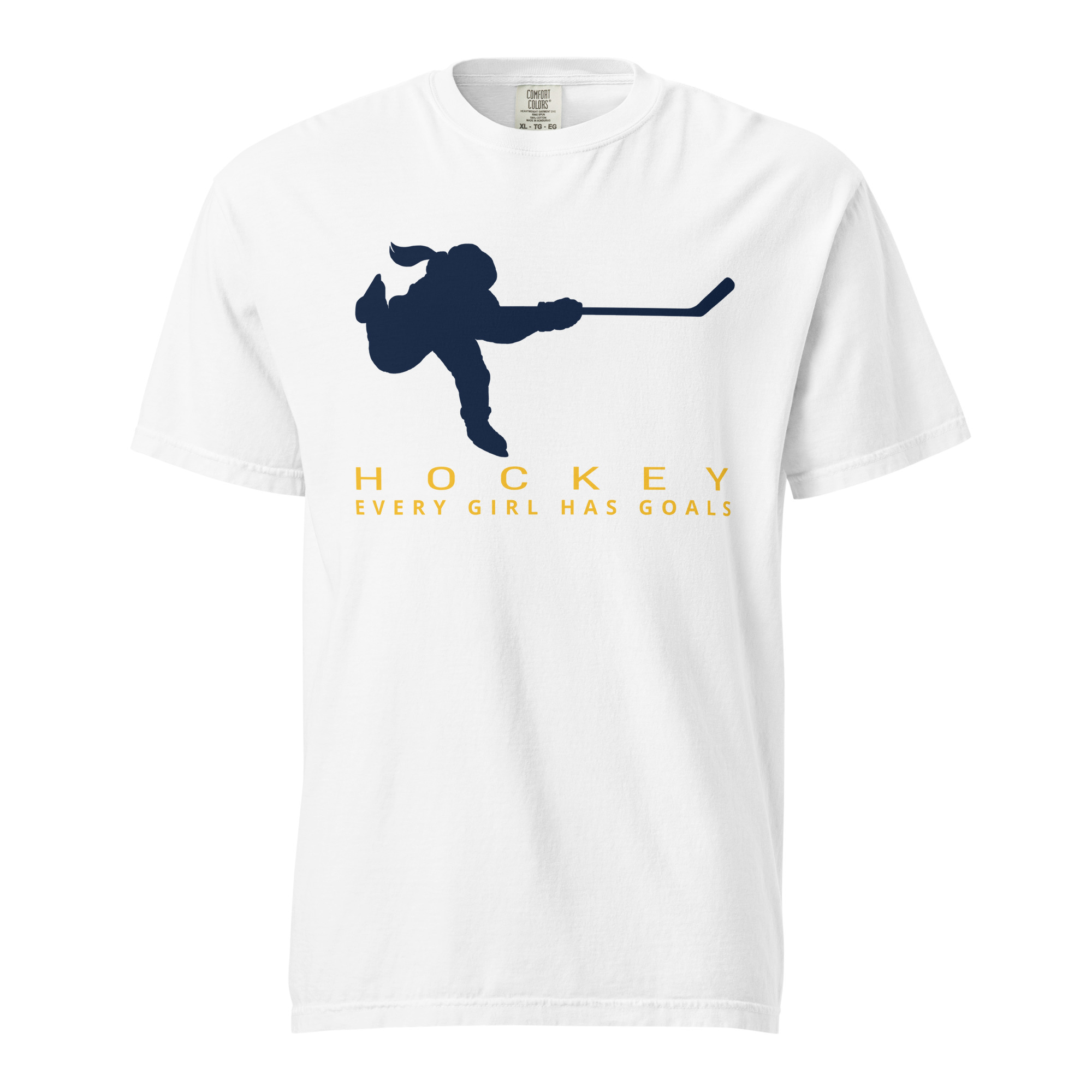 HOCKEY Every Girl Has Goals (Blue & Yellow Edition) Unisex garment-dyed heavyweight t-shirt - Image 11