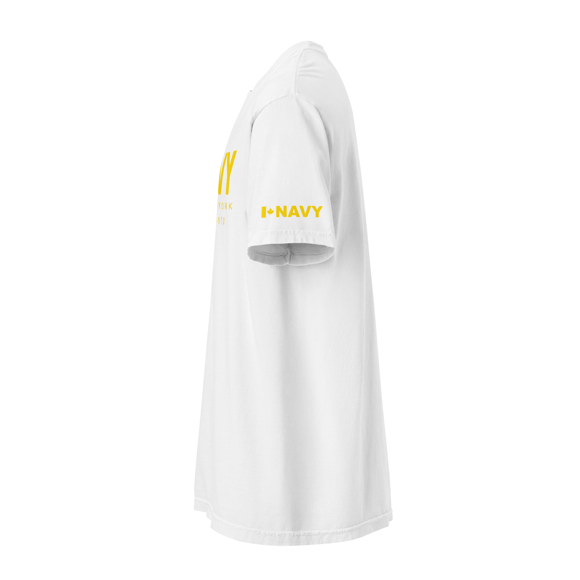 NAVY HMCS YORK Unisex garment-dyed heavyweight t-shirt (Yellow Text) - Image 26