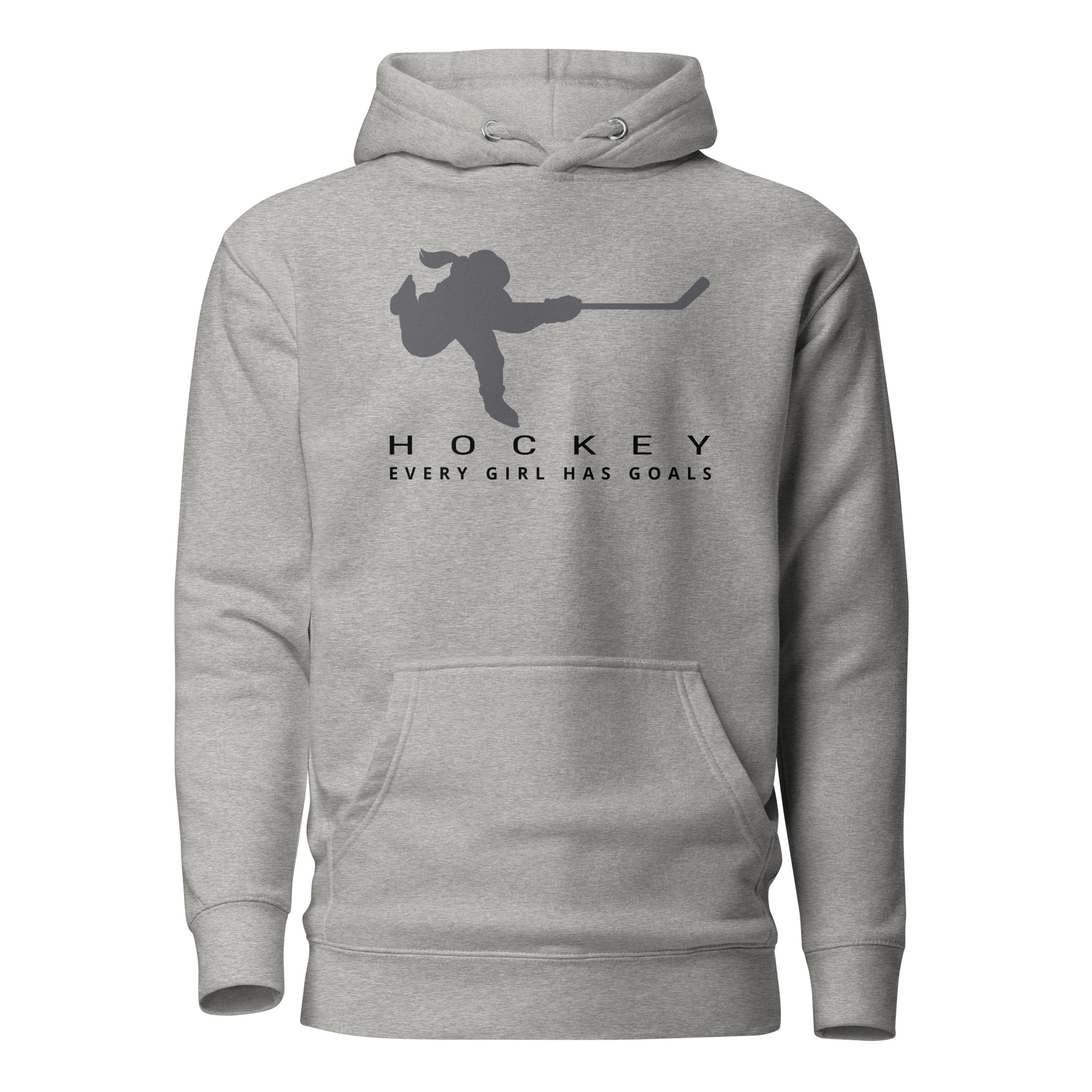 HOCKEY Every Girl Has Goals (Grey & Black edition) Unisex Hoodie - Image 9