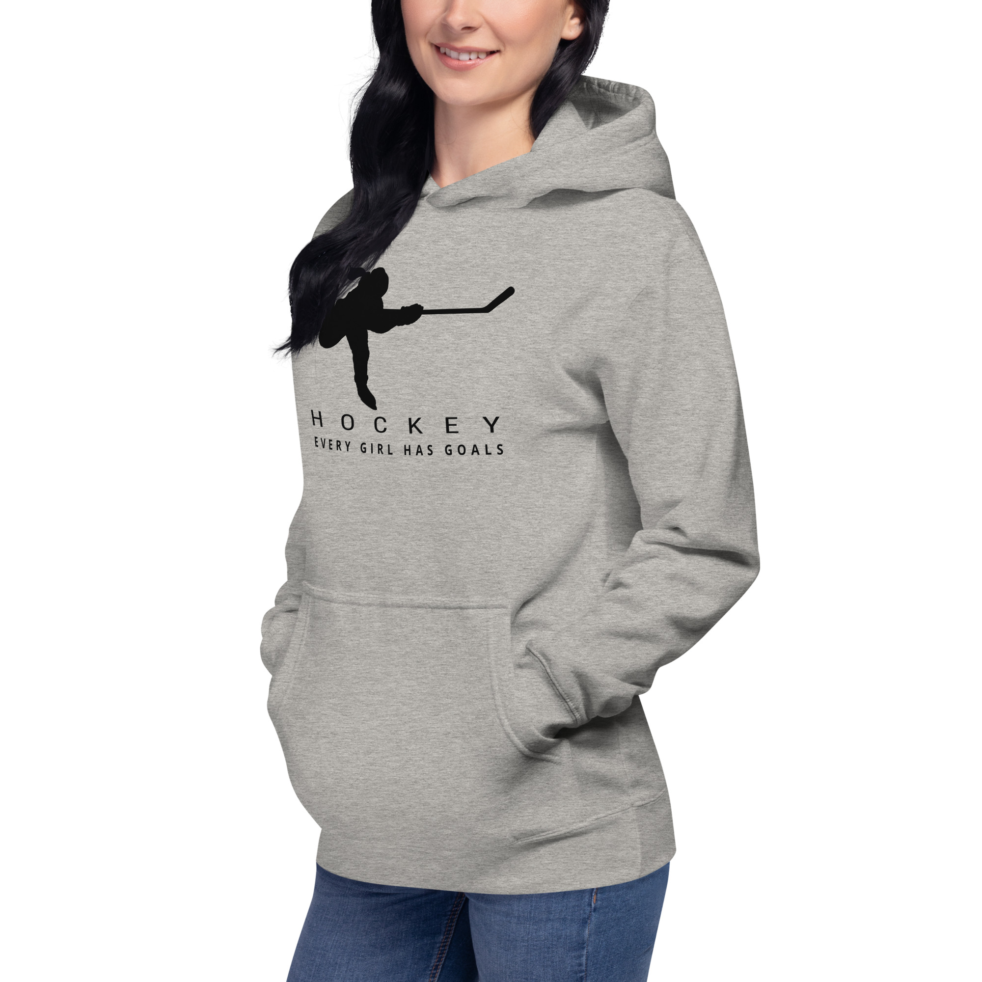 HOCKEY Every Girl Has Goals (Black Edition) Unisex Hoodie - Image 2