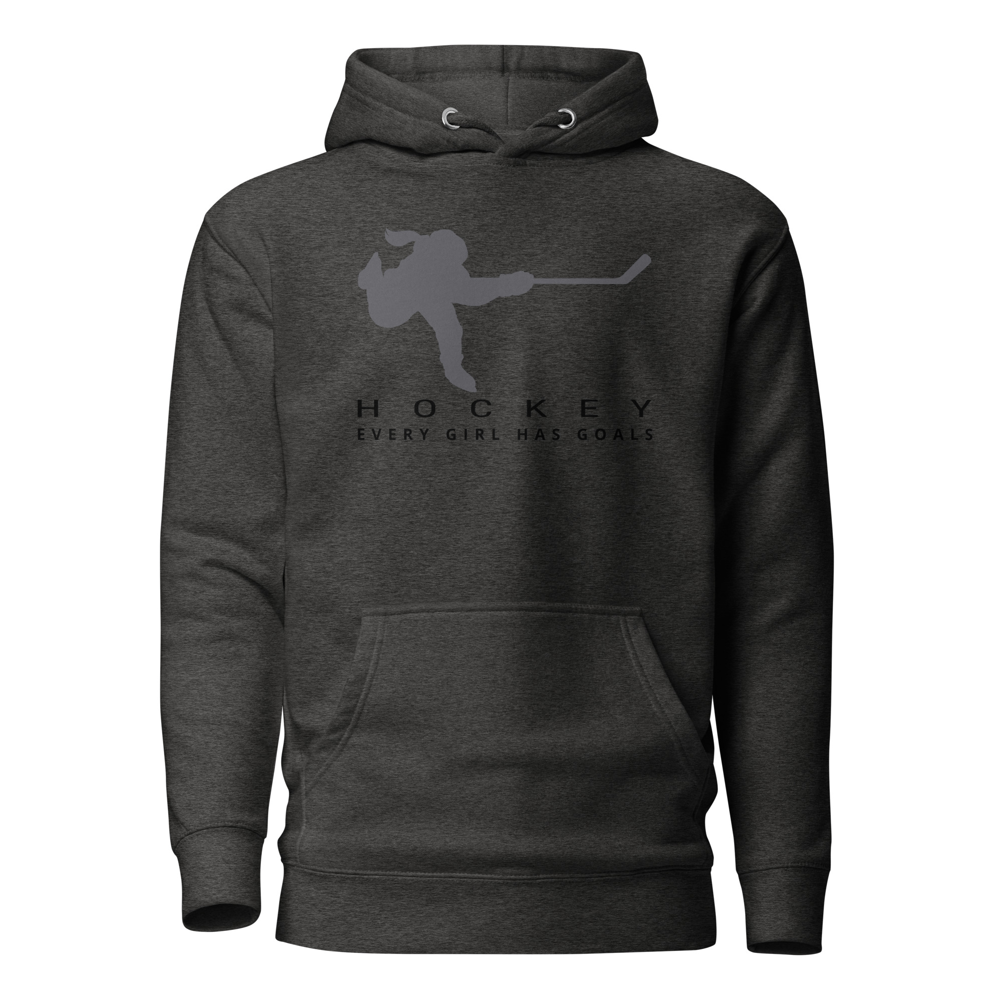 HOCKEY Every Girl Has Goals (Grey & Black edition) Unisex Hoodie - Image 4