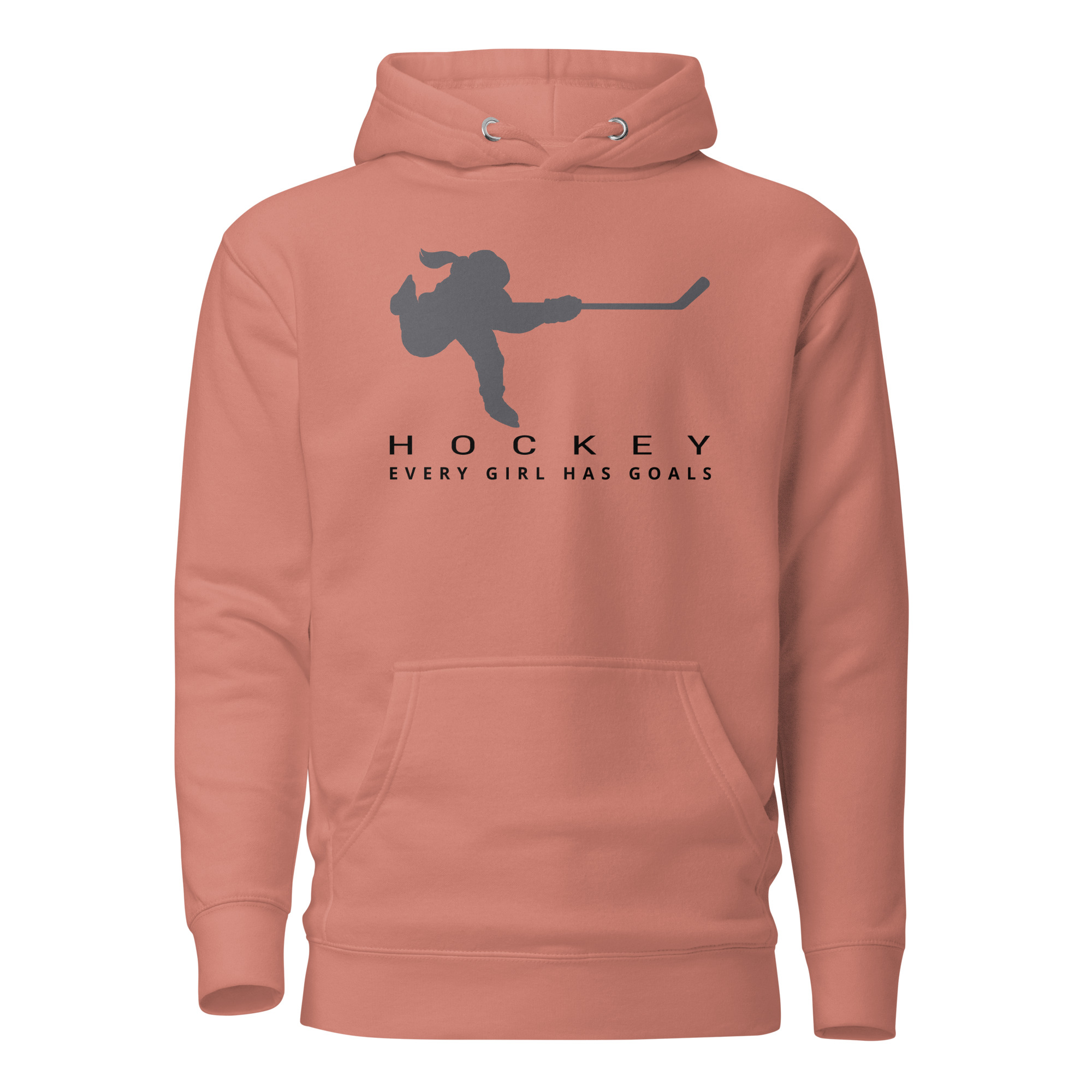 HOCKEY Every Girl Has Goals (Grey & Black edition) Unisex Hoodie - Image 8
