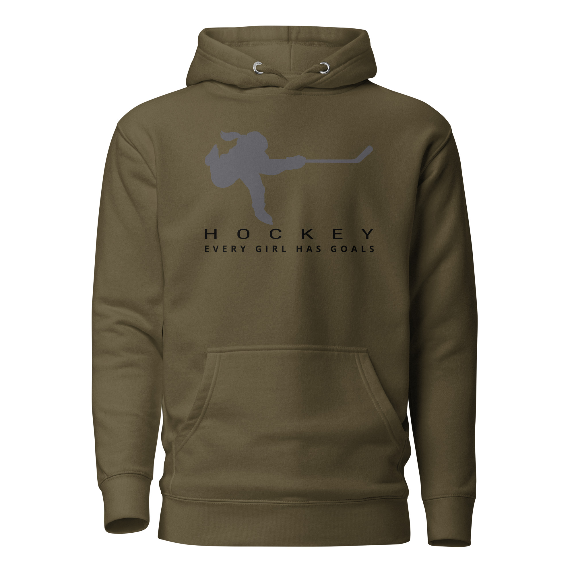HOCKEY Every Girl Has Goals (Grey & Black edition) Unisex Hoodie - Image 7