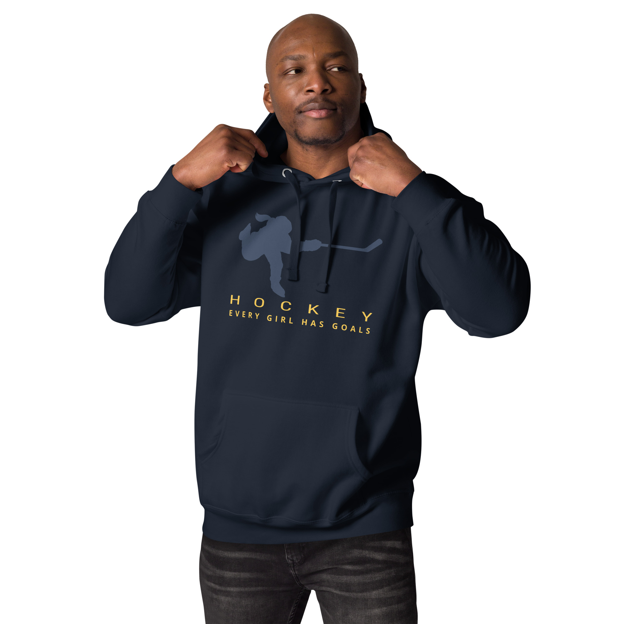 HOCKEY Every Girl Has Goals (Blue & Yellow Edition)Unisex Hoodie - Image 3