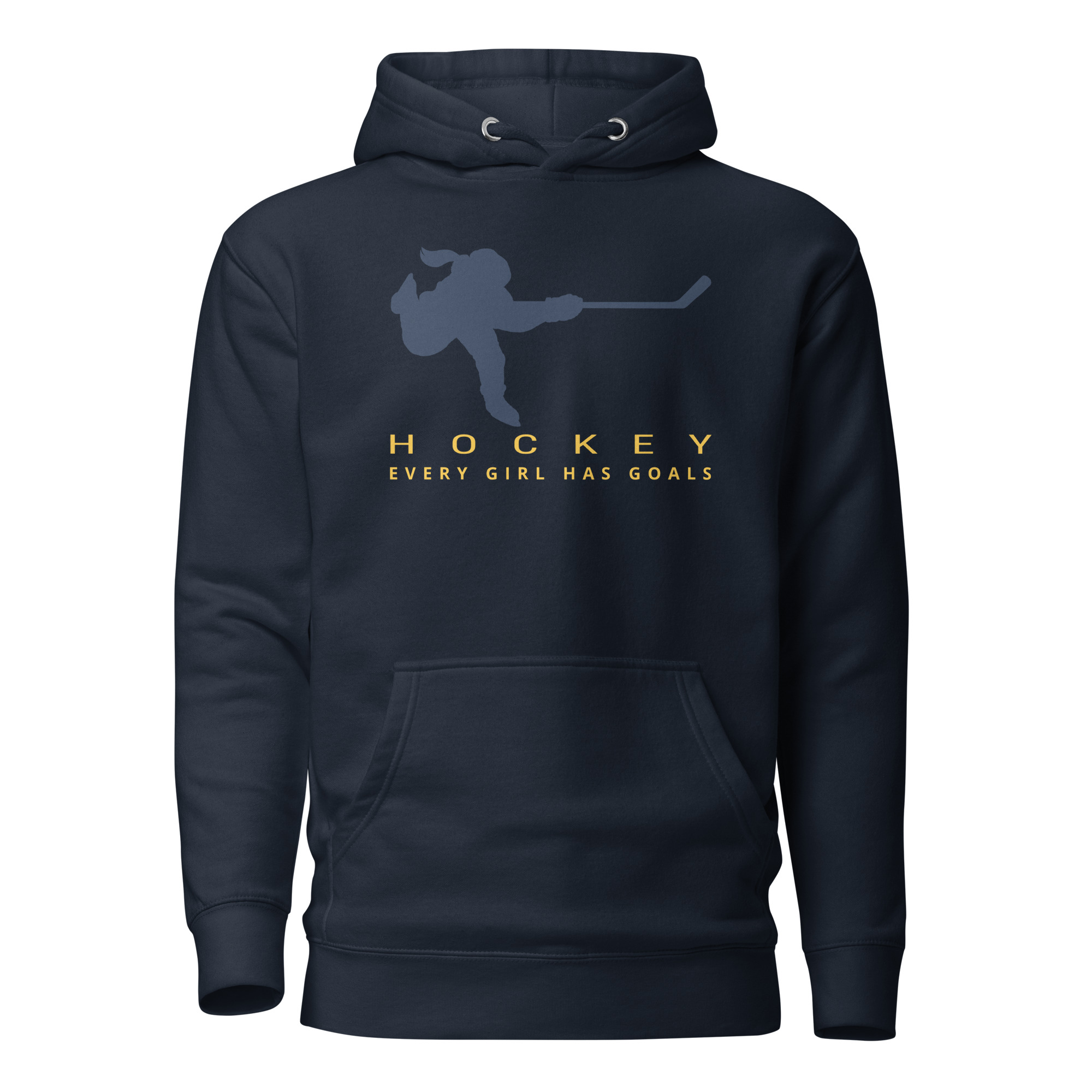 HOCKEY Every Girl Has Goals (Blue & Yellow Edition)Unisex Hoodie - Image 4