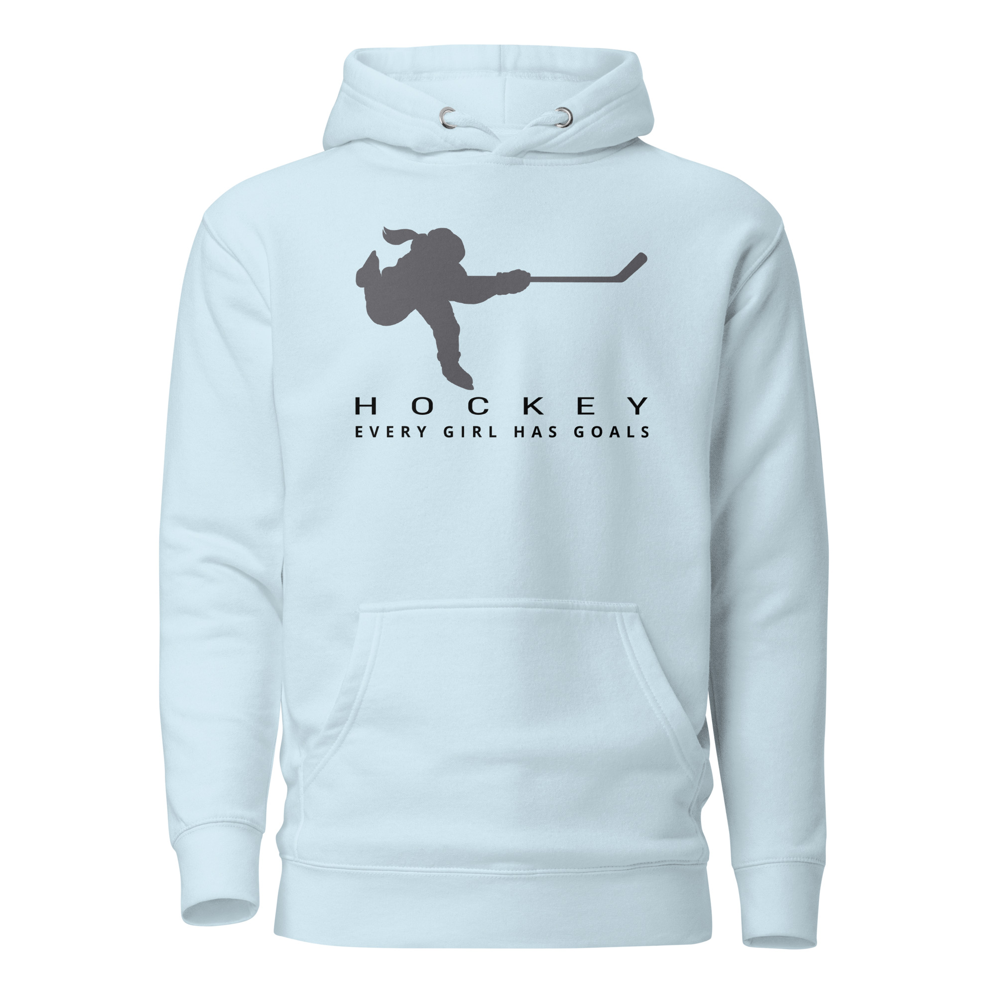 HOCKEY Every Girl Has Goals (Grey & Black edition) Unisex Hoodie - Image 10