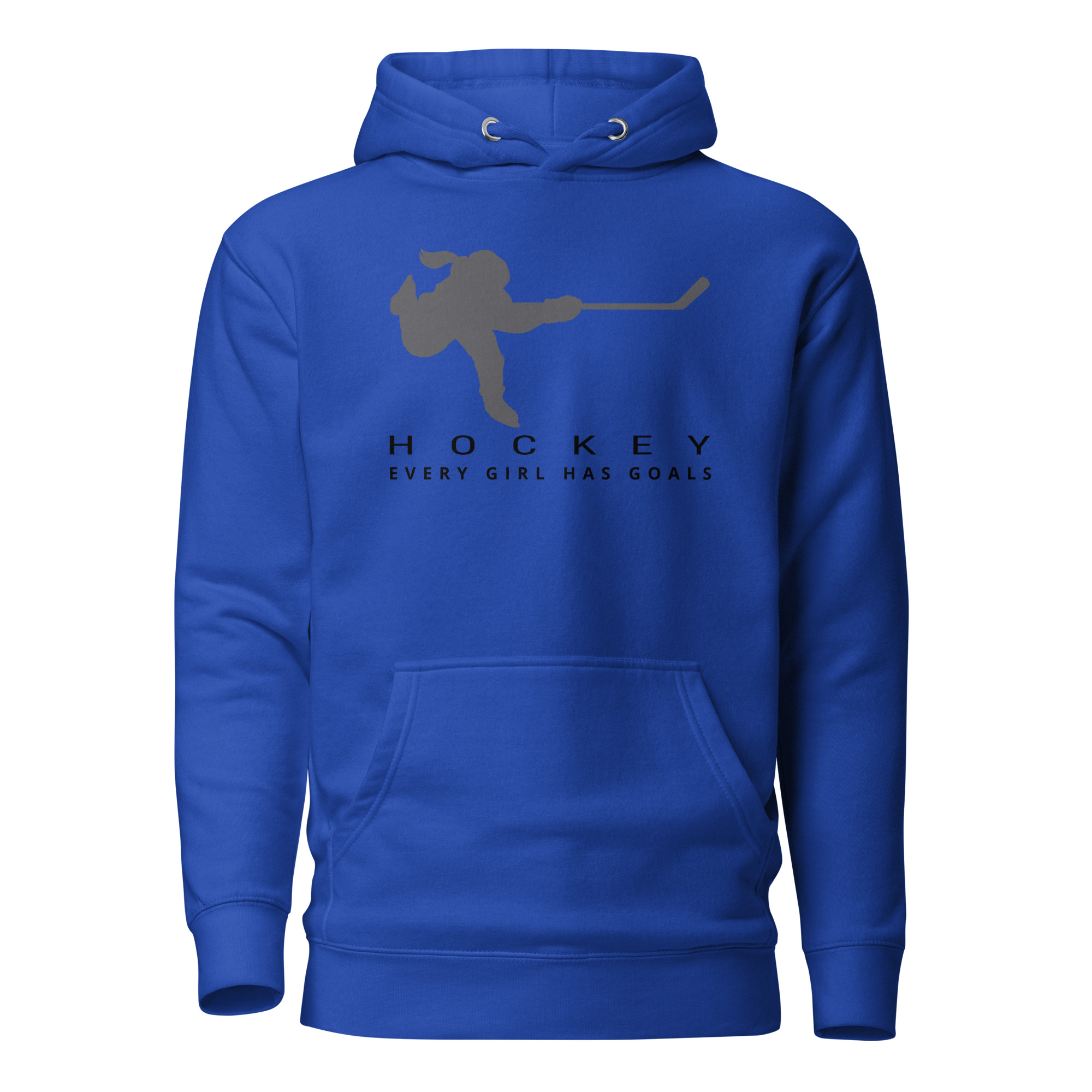 HOCKEY Every Girl Has Goals (Grey & Black edition) Unisex Hoodie - Image 5