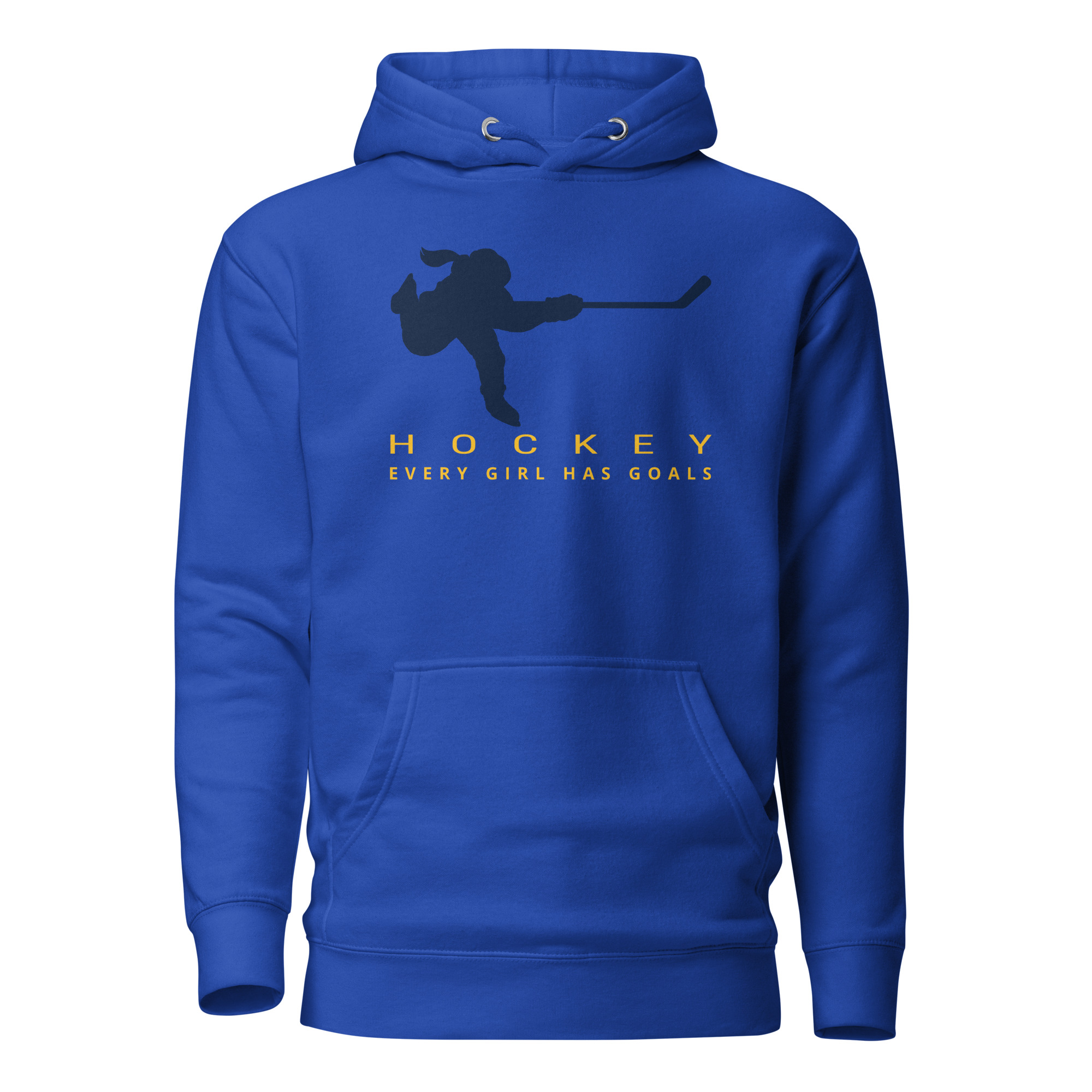 HOCKEY Every Girl Has Goals (Blue & Yellow Edition)Unisex Hoodie - Image 7
