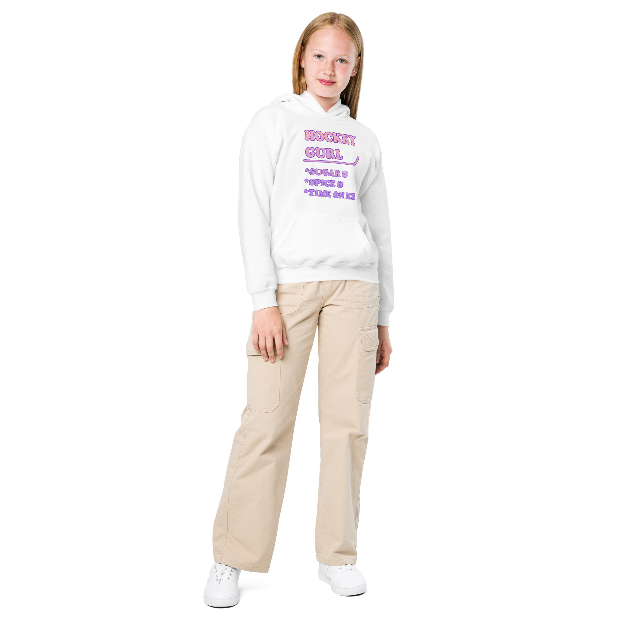 HOCKEY GURL Sugar&Spice&TimeOnIce Youth heavy blend hoodie - Image 5