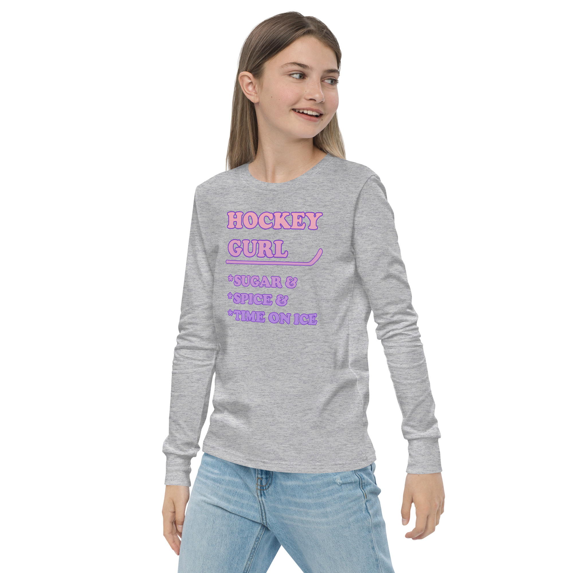 HOCKEY GURL Sugar&Spice&TimeOnIce Youth long sleeve tee - Image 4