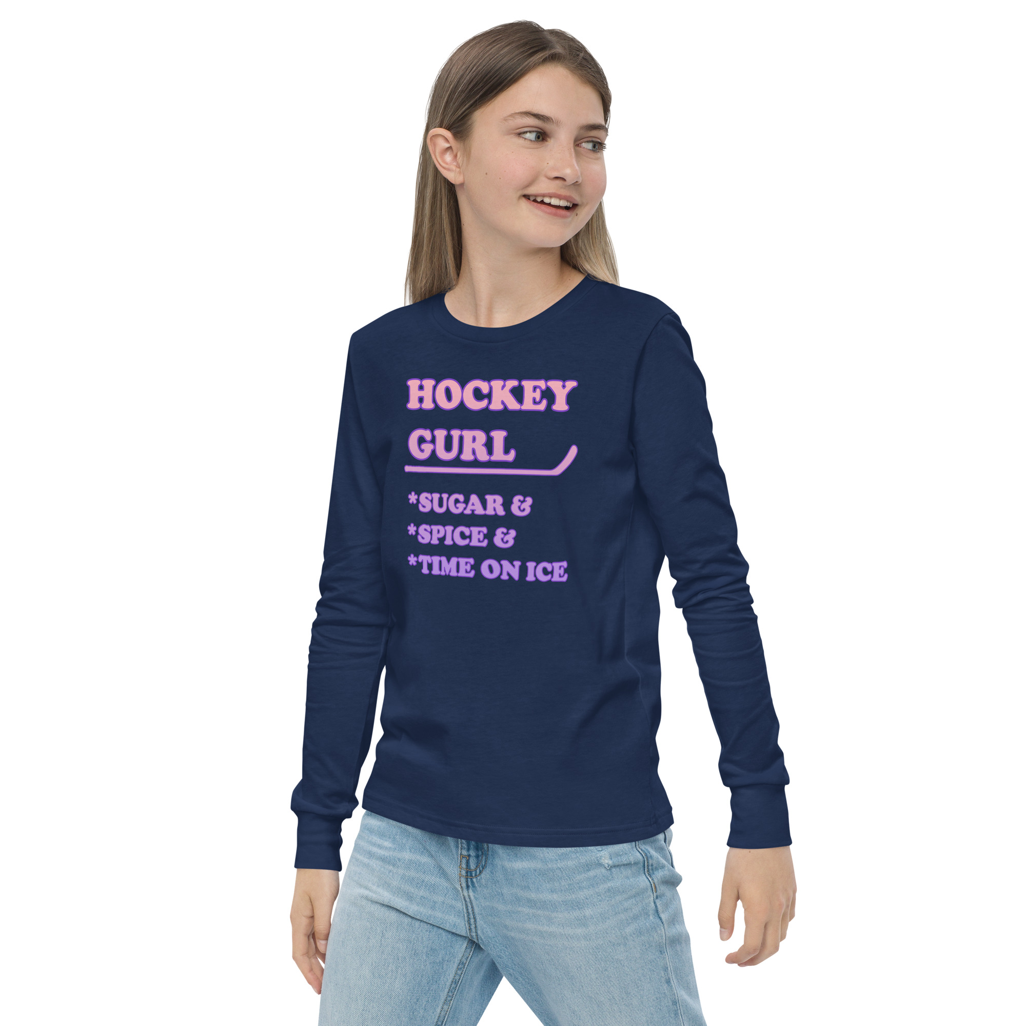 HOCKEY GURL Sugar&Spice&TimeOnIce Youth long sleeve tee - Image 2