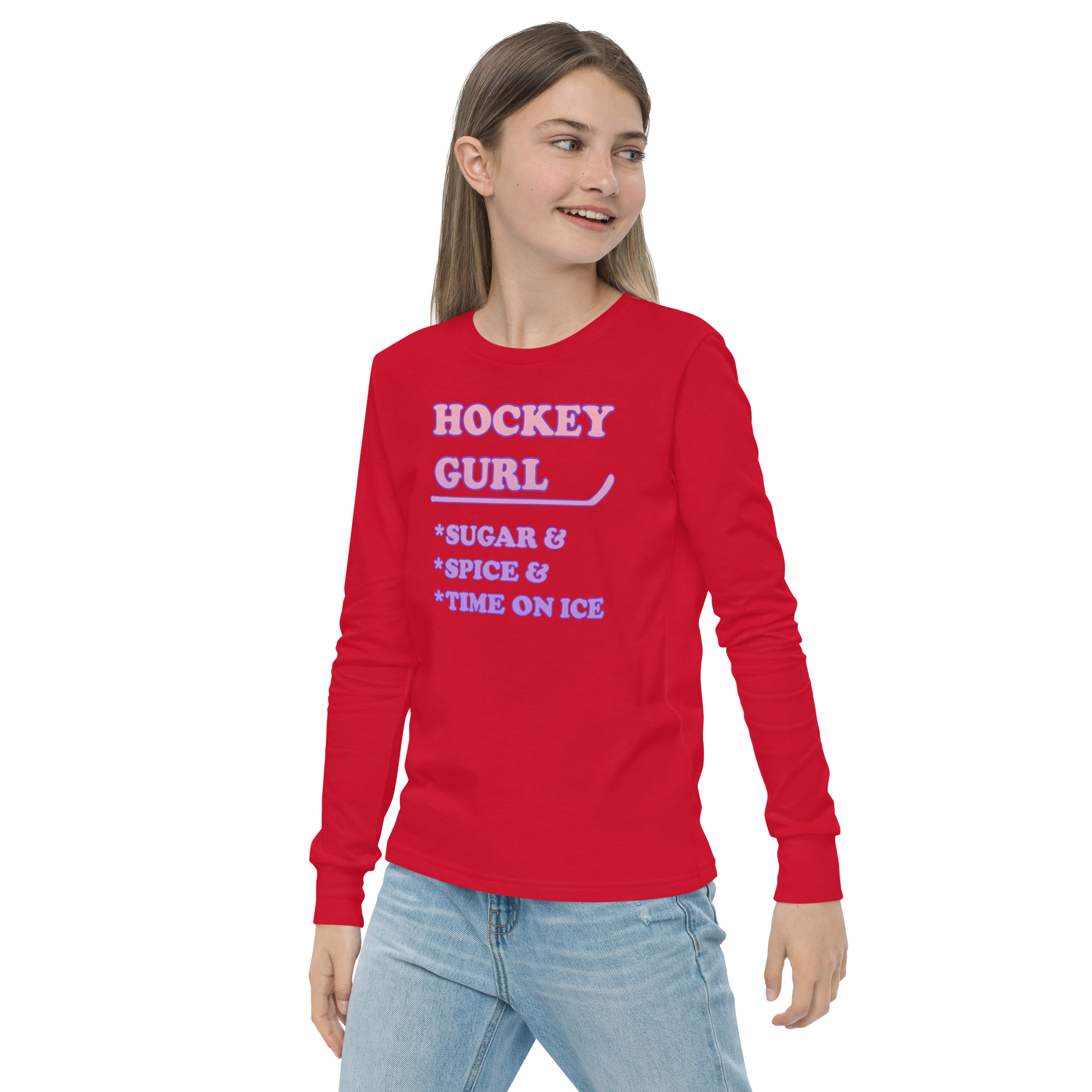 HOCKEY GURL Sugar&Spice&TimeOnIce Youth long sleeve tee - Image 3