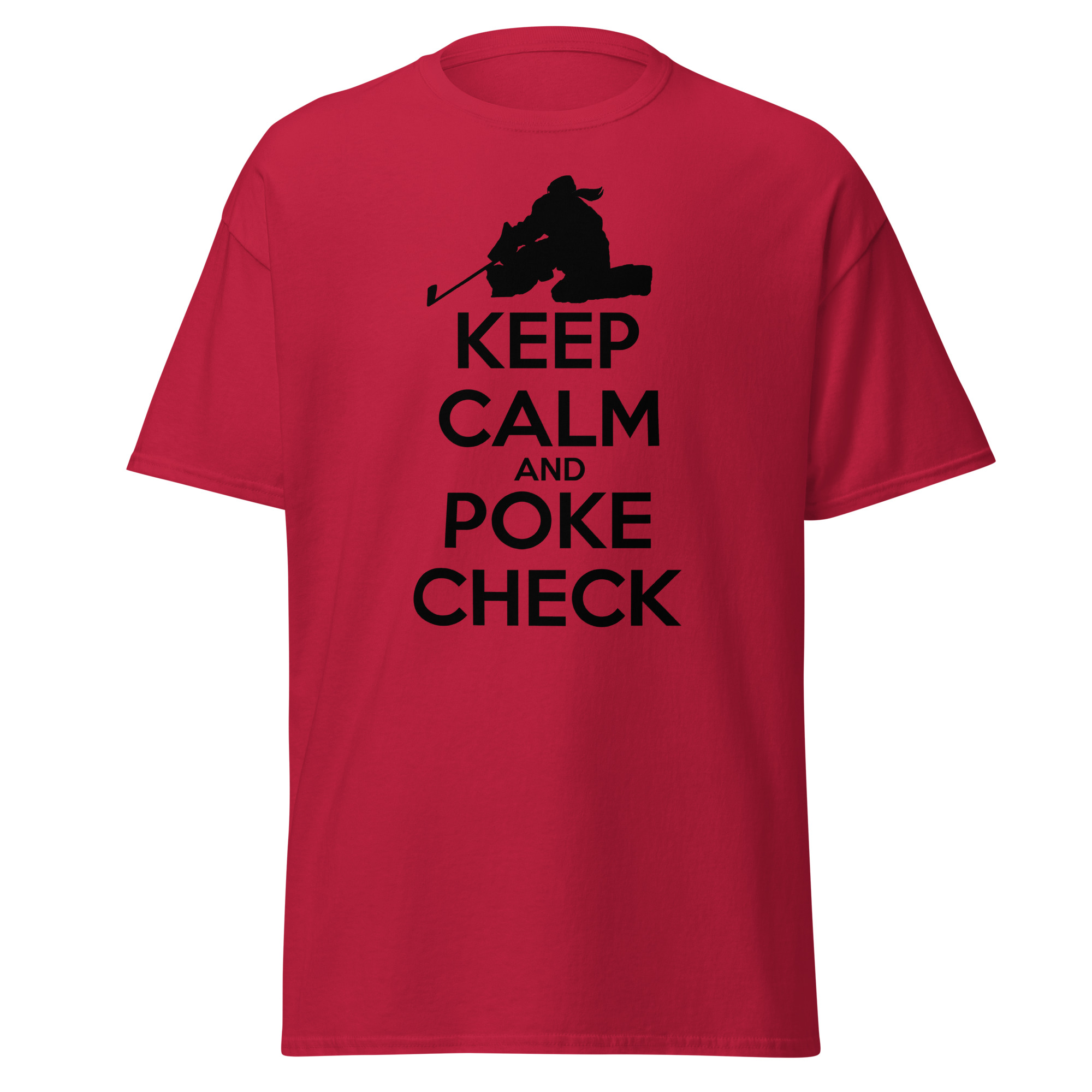 KEEP CALM AND POKE CHECK (Female Hockey) Unisex classic tee - Image 3