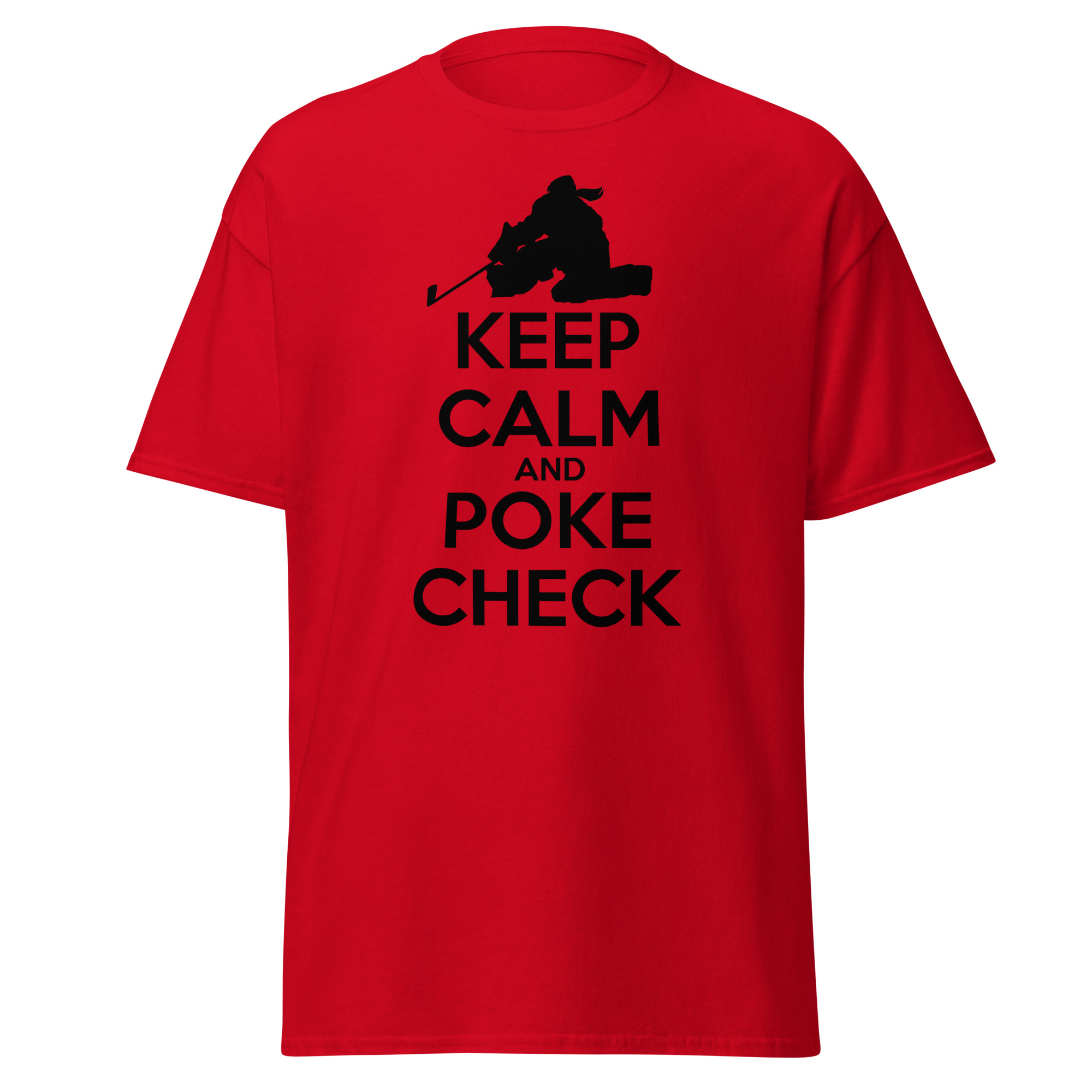 KEEP CALM AND POKE CHECK (Female Hockey) Unisex classic tee - Image 2