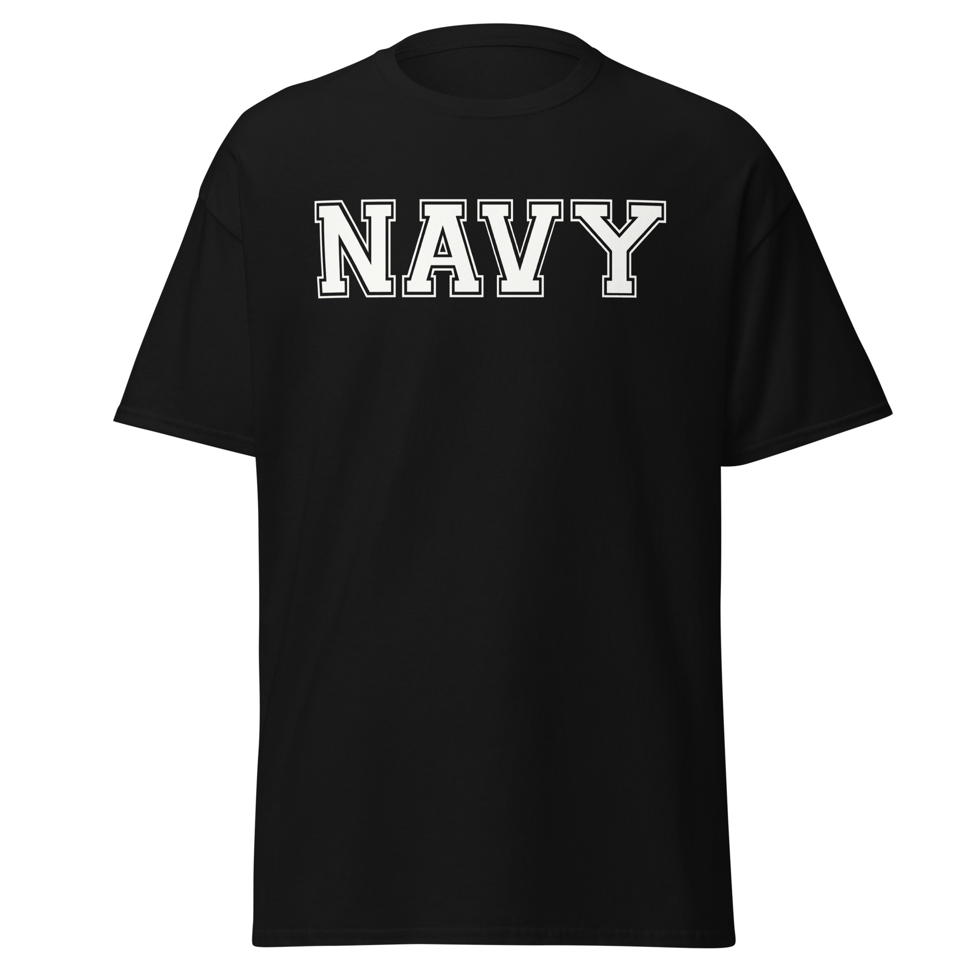 NAVY (varsity white) Unisex classic tee - Black, L