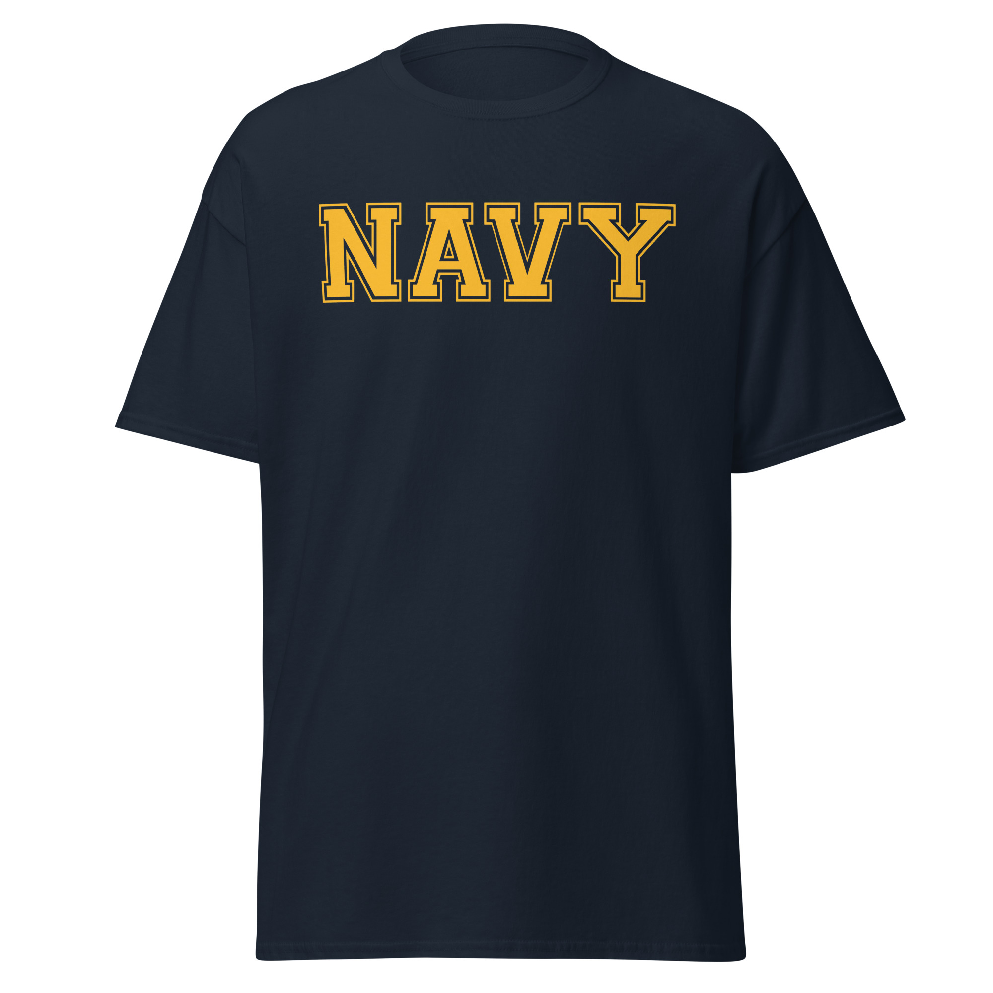 NAVY (varsity yellow) Unisex classic tee - Image 5