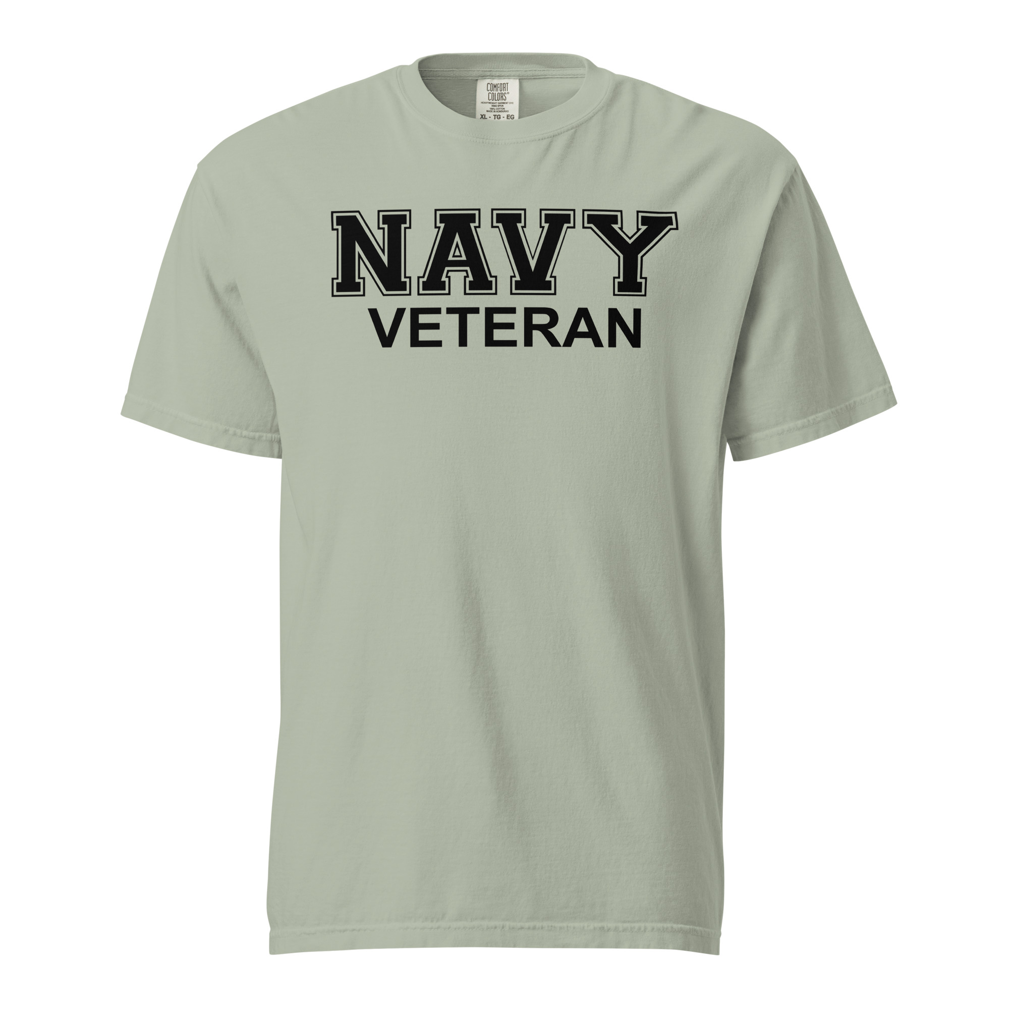 NAVY VETERAN (Black Text) Unisex garment-dyed heavyweight t-shirt - Bay, L