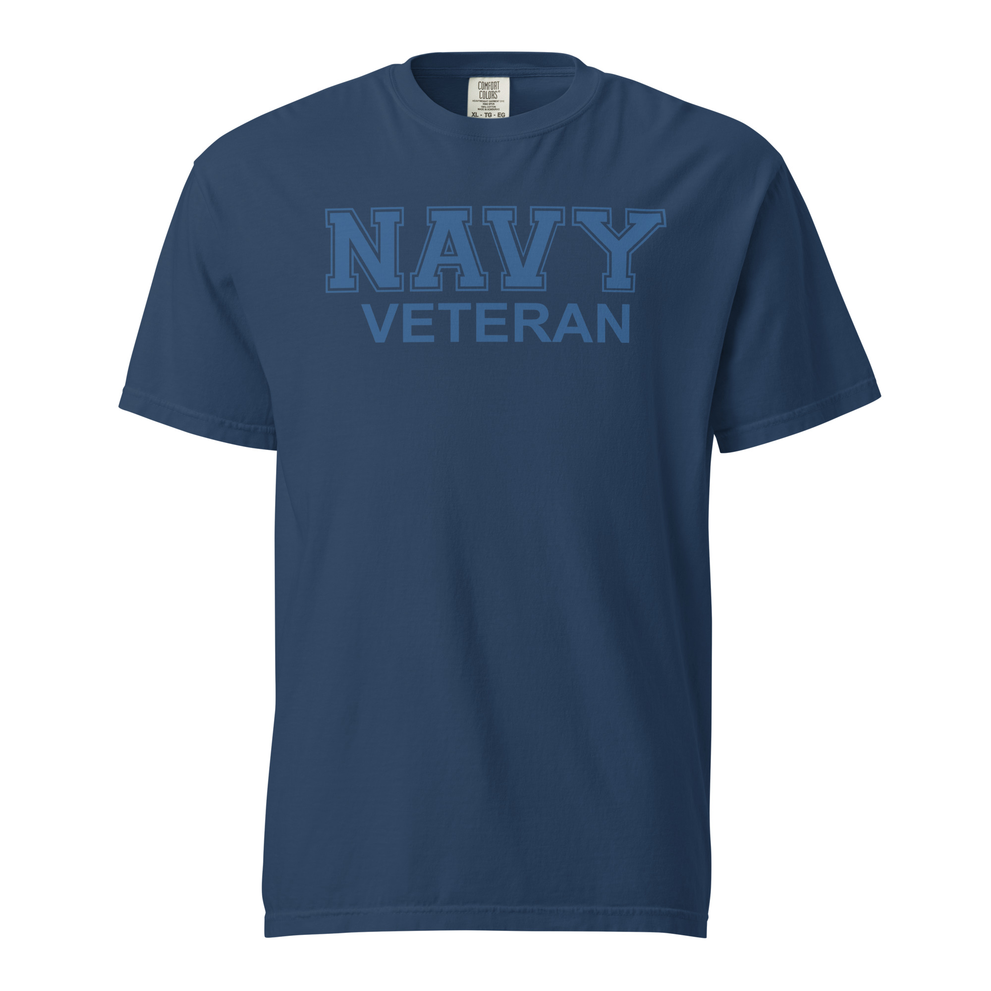 NAVY VETERAN (Blue Text) Unisex garment-dyed heavyweight t-shirt - Image 3