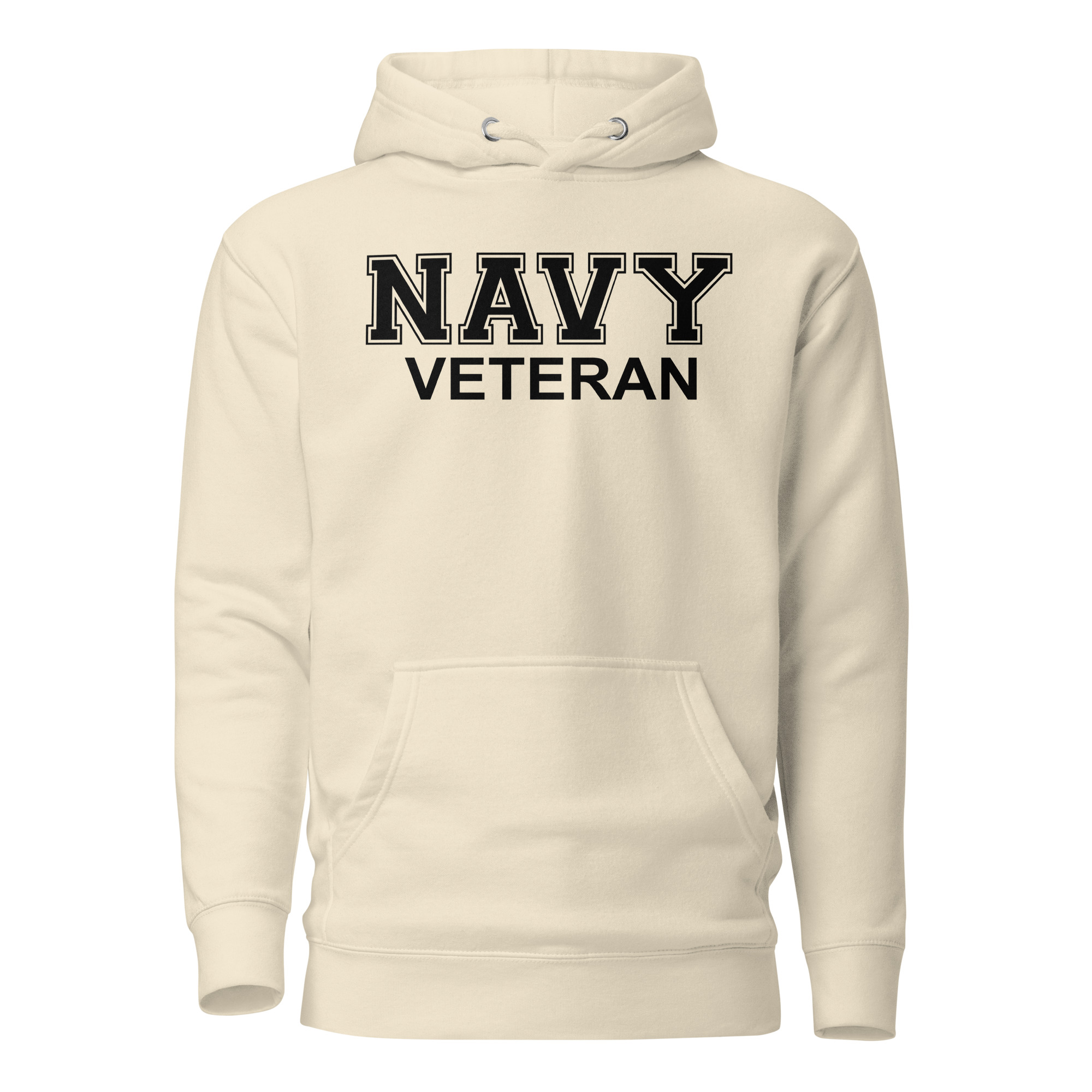NAVY VETERAN (Black text) Unisex Hoodie - Image 9