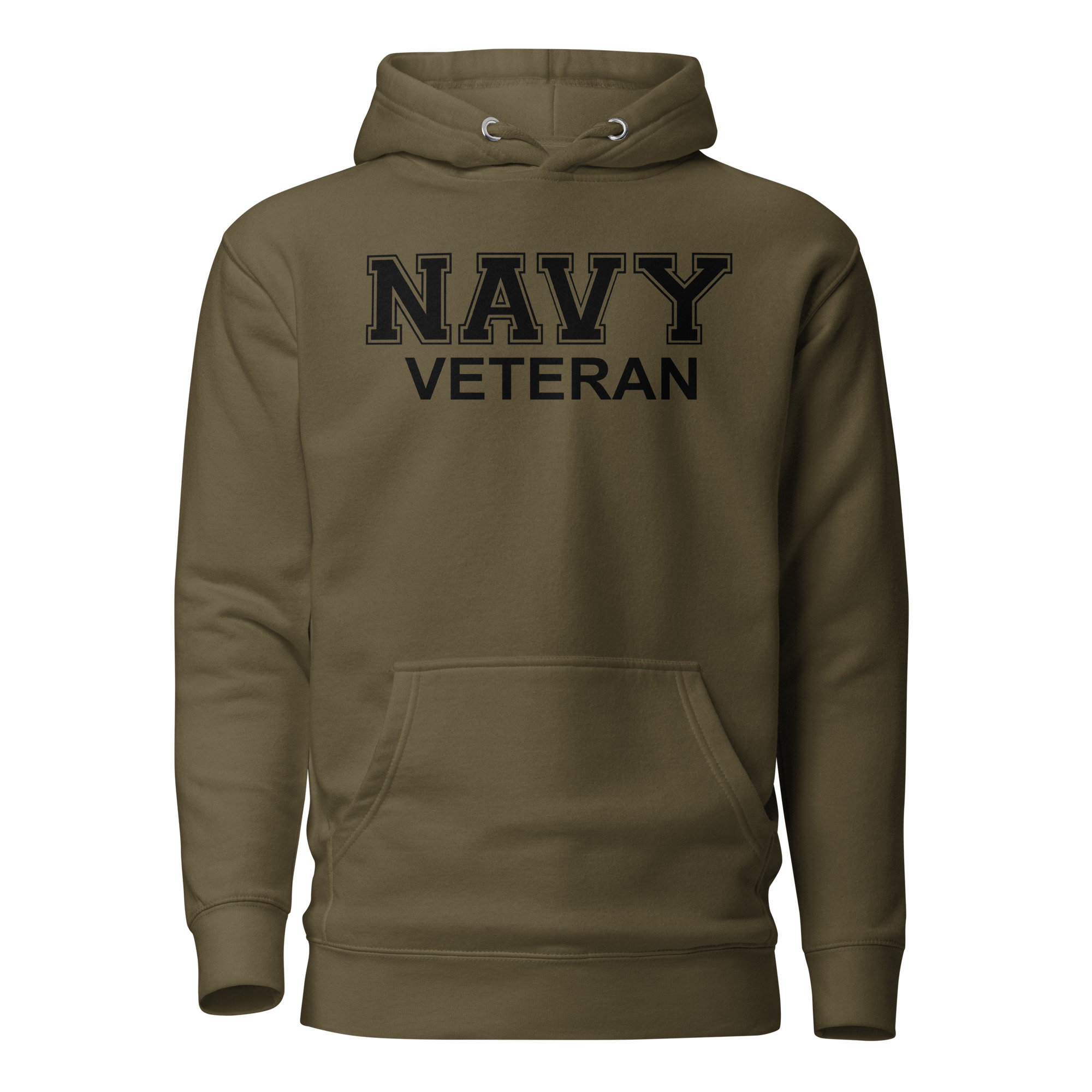 NAVY VETERAN (Black text) Unisex Hoodie - Image 6