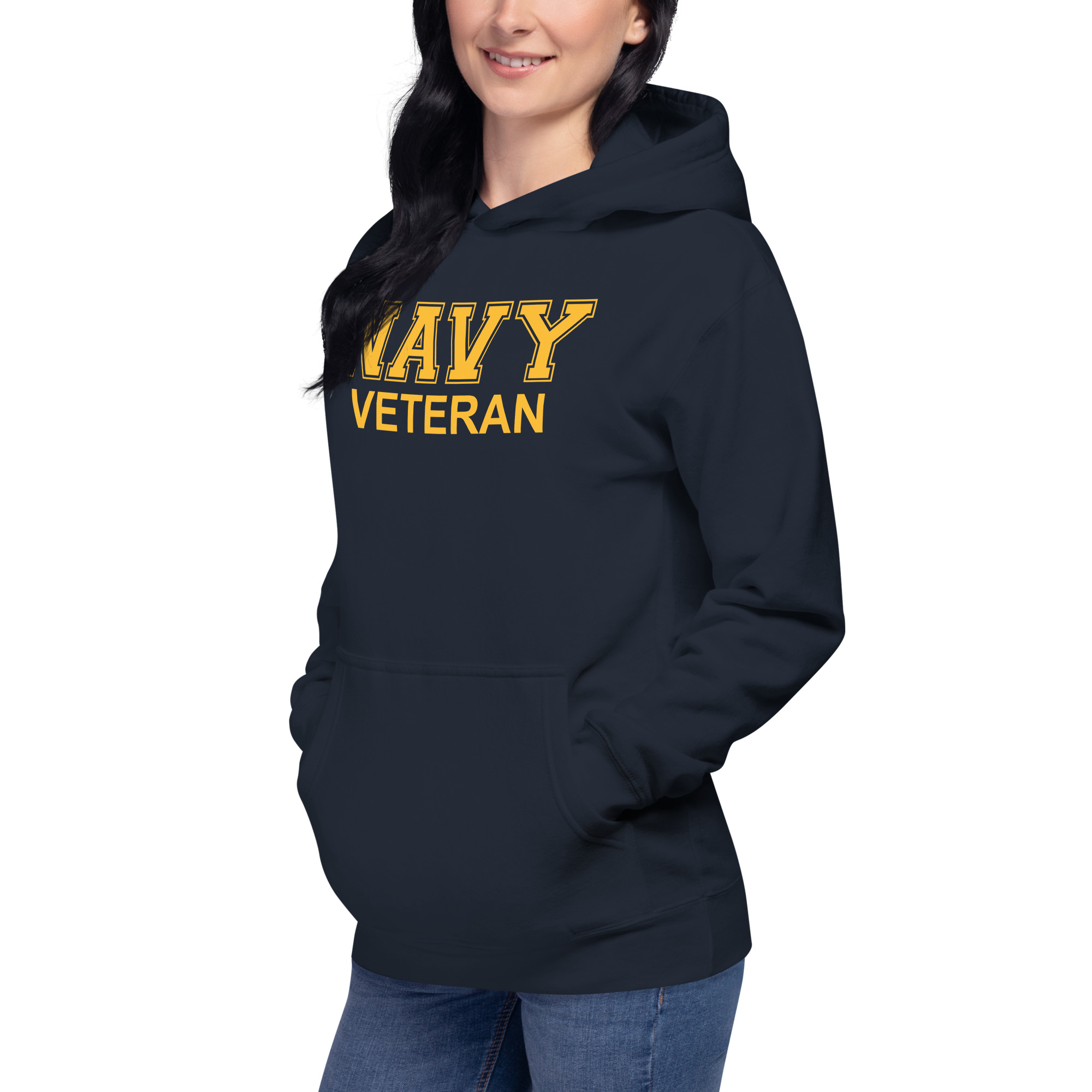 NAVY VETERAN (Yellow ) Unisex Hoodie - Image 2