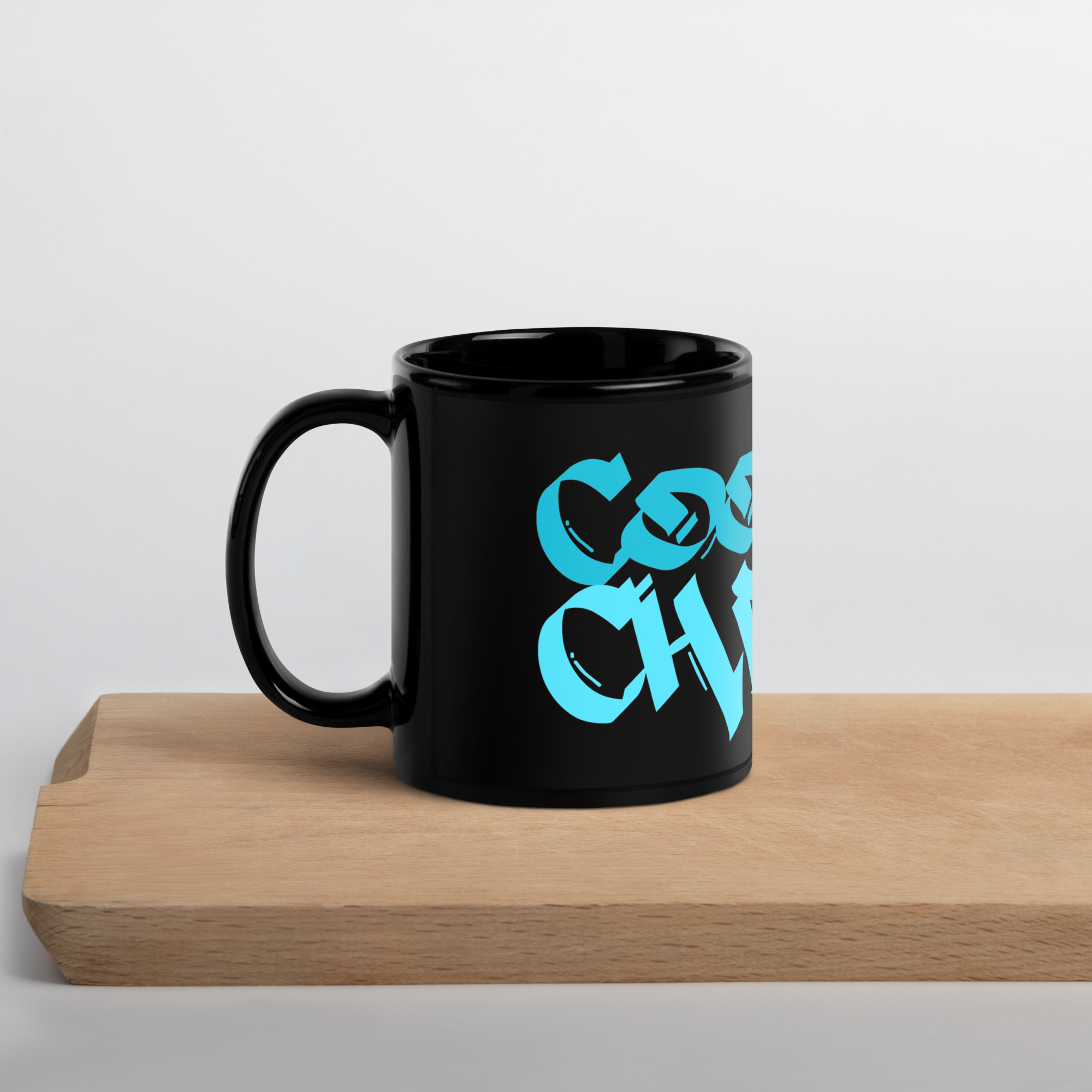 Cool On Christ Grafitti Blue Black Glossy Mug - Image 3