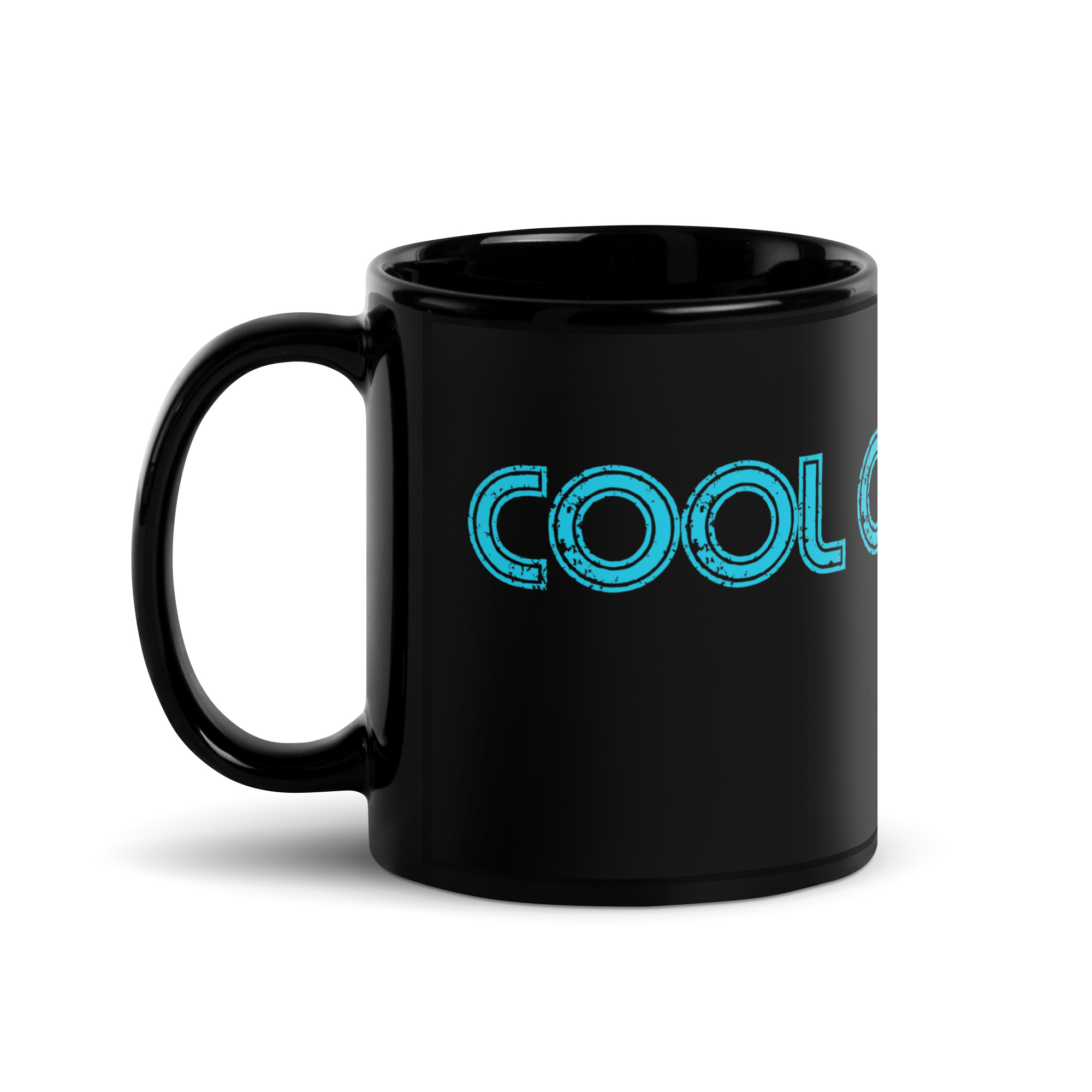 Cool On Christ Retro Blue Black Glossy Mug
