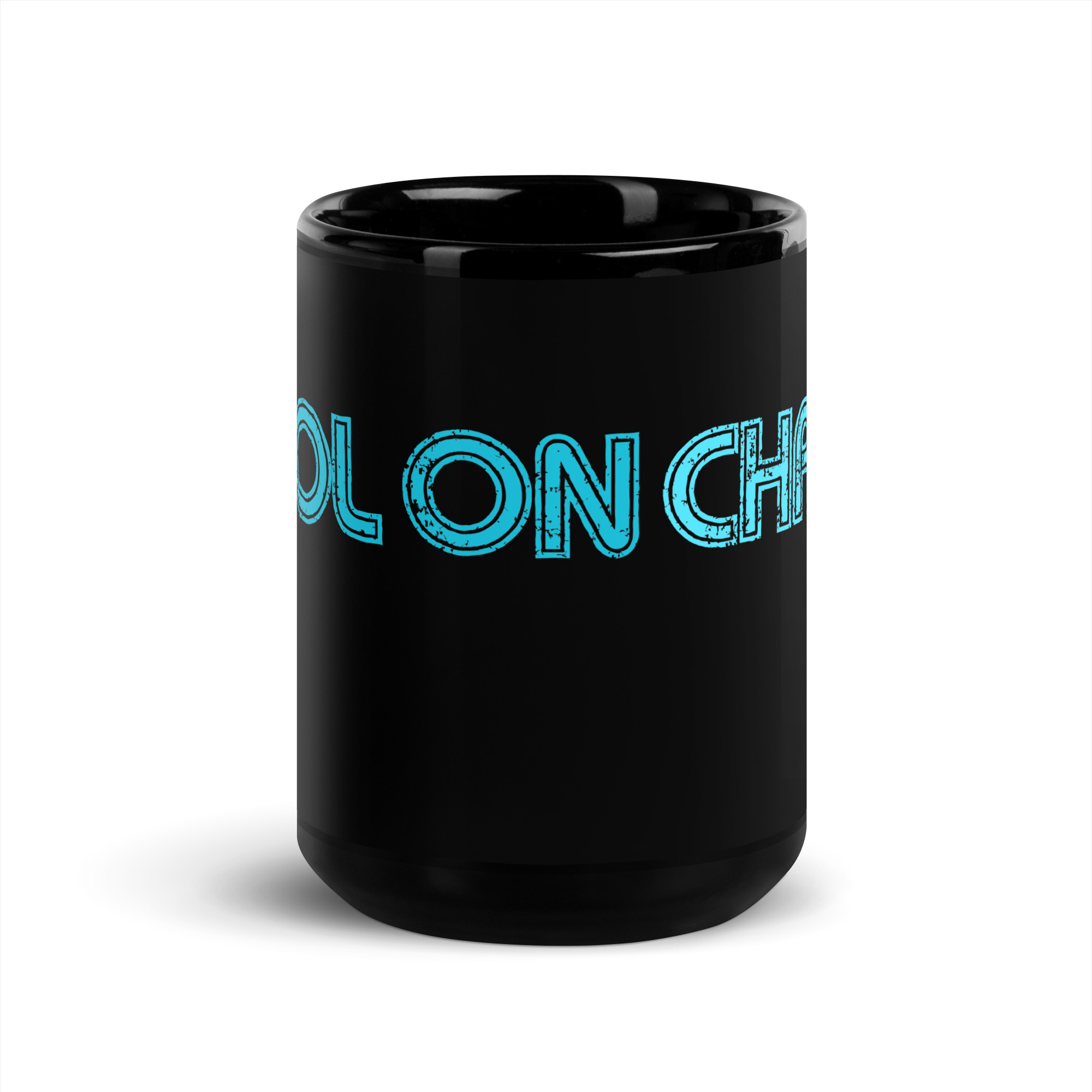 Cool On Christ Retro Blue Black Glossy Mug - Image 6