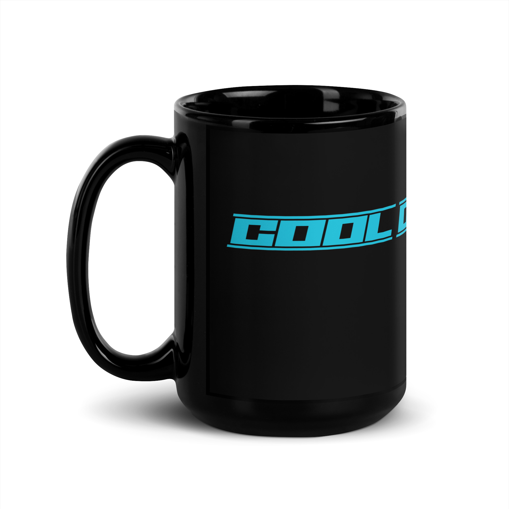 COOL ON CHRIST Modern Blue Black Glossy Mug - 15 oz