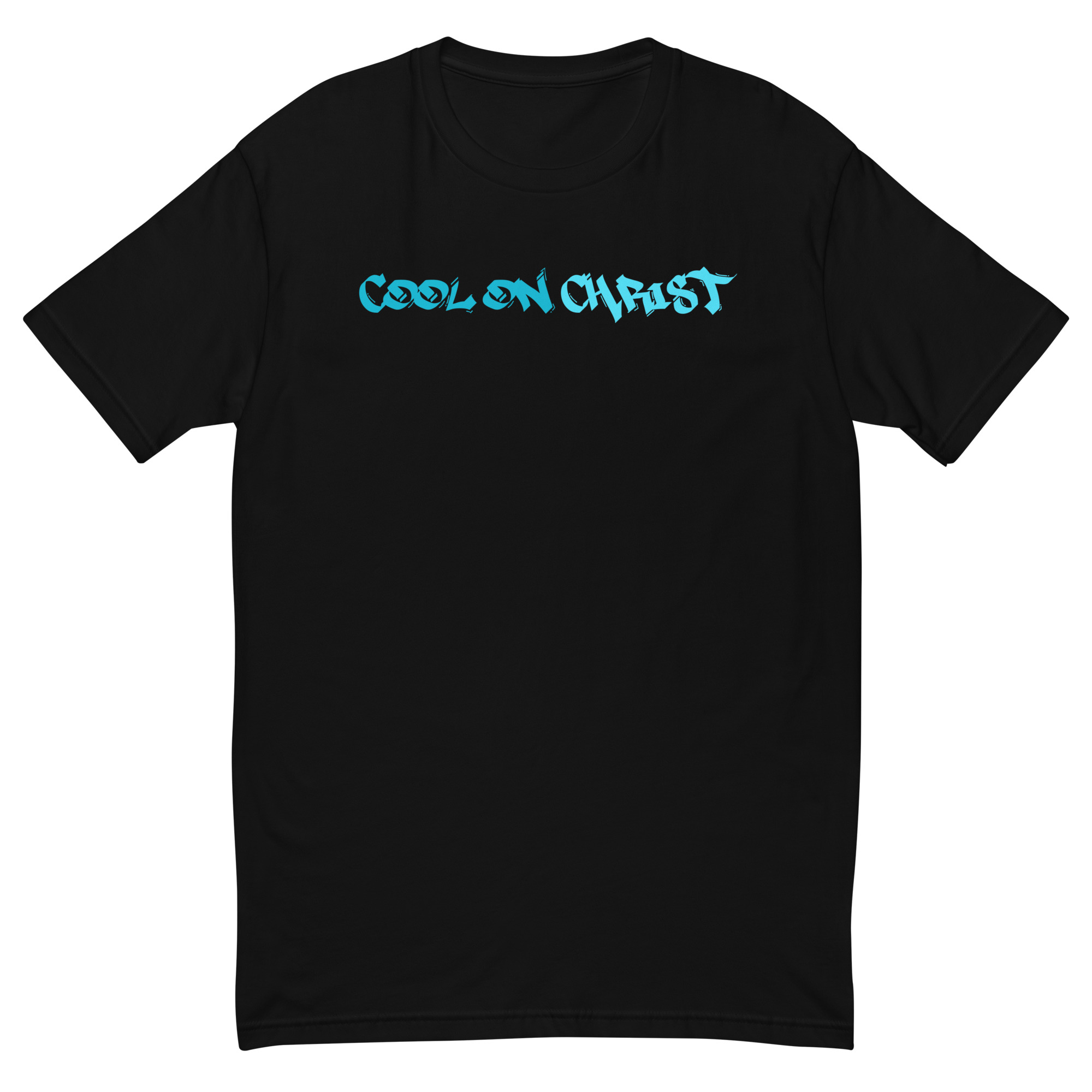 Cool On Christ Grafitti Blue Fitted Short Sleeve T-shirt - Image 3