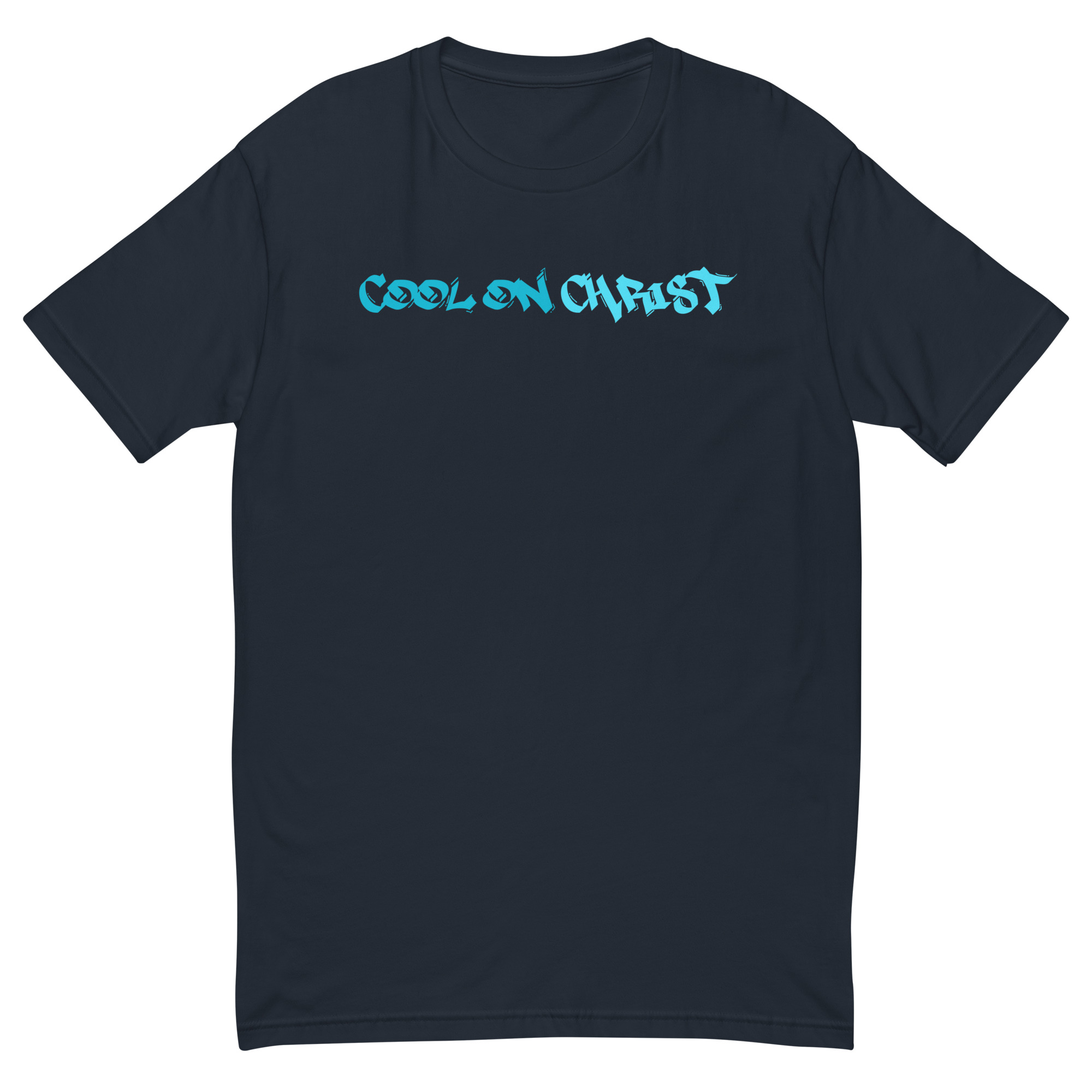Cool On Christ Grafitti Blue Fitted Short Sleeve T-shirt - Image 4