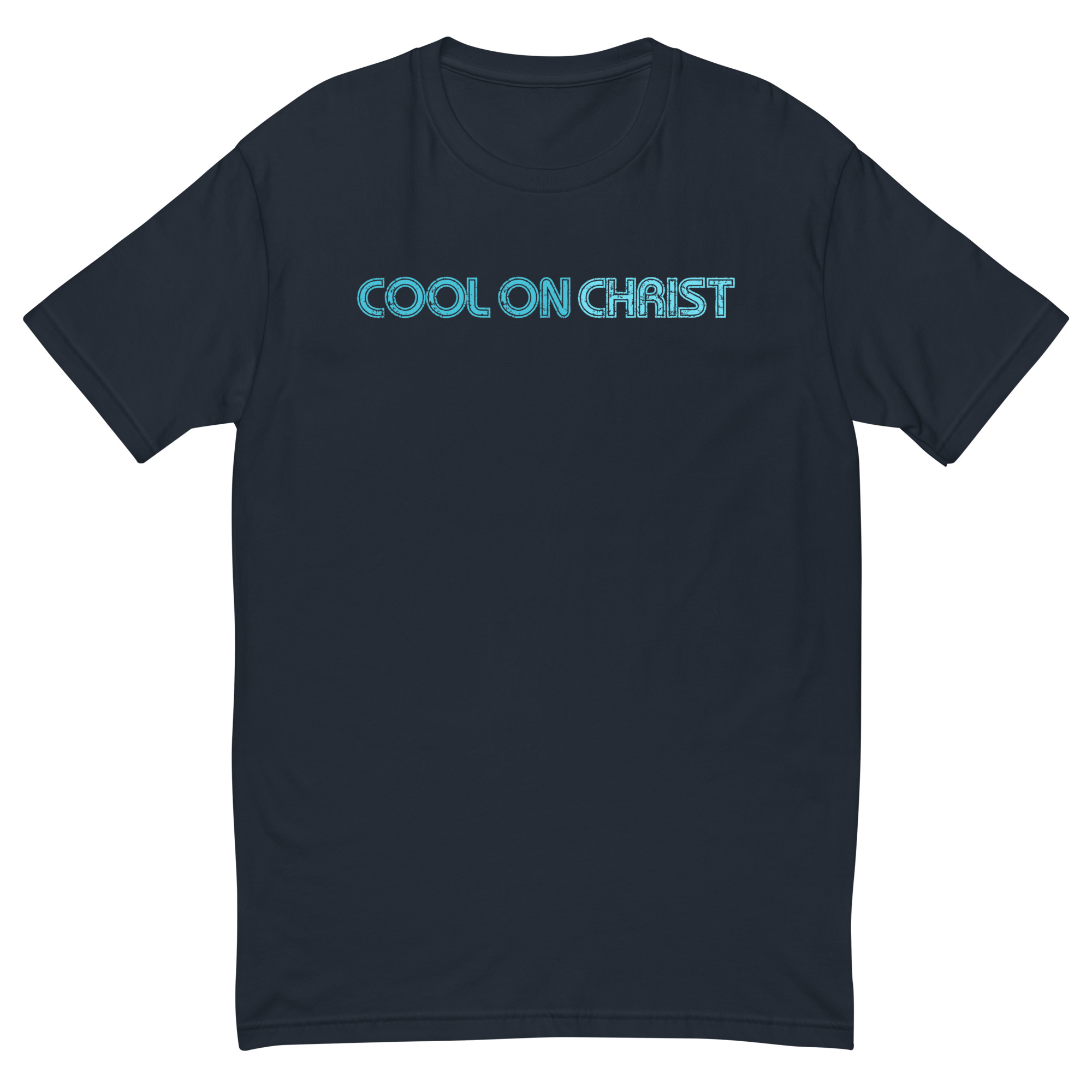 Cool On Christ Retro Blue Fitted Short Sleeve T-shirt - Image 4