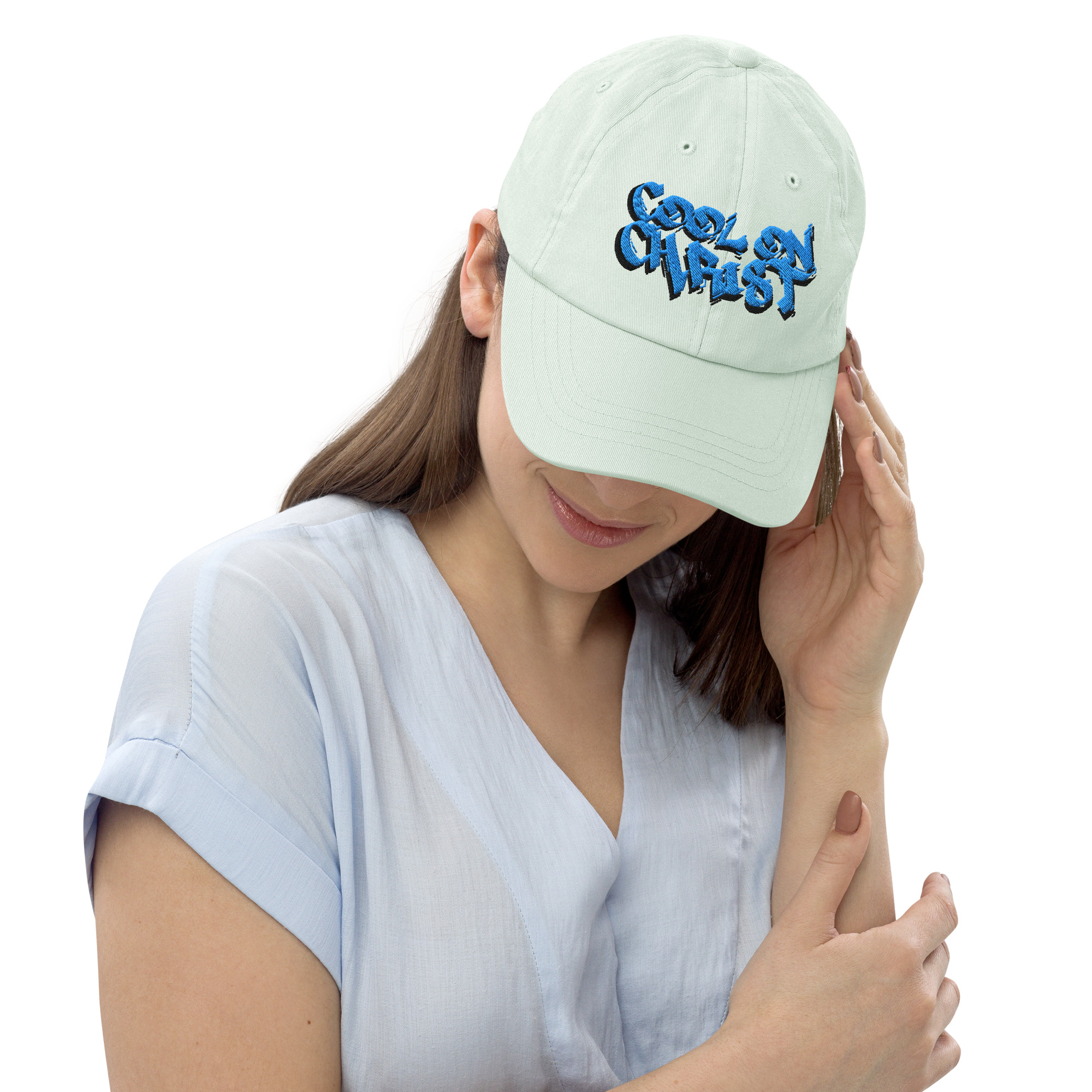 Cool On Christ Grafitti with Shadow Pastel baseball hat - Image 5