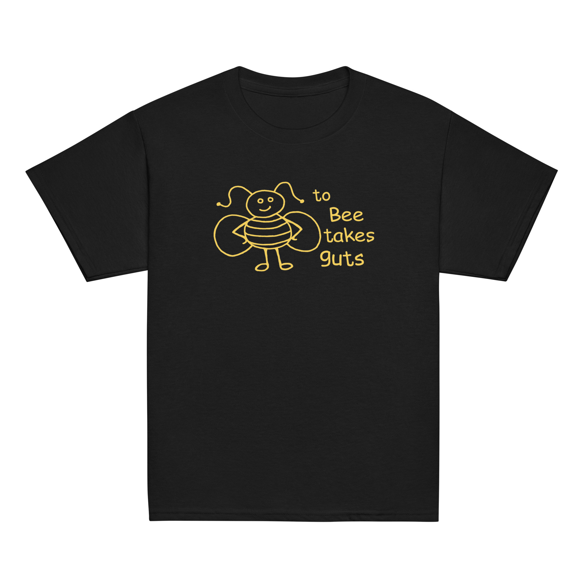 to Bee takes guts (yellow text) Youth classic tee - Black, L