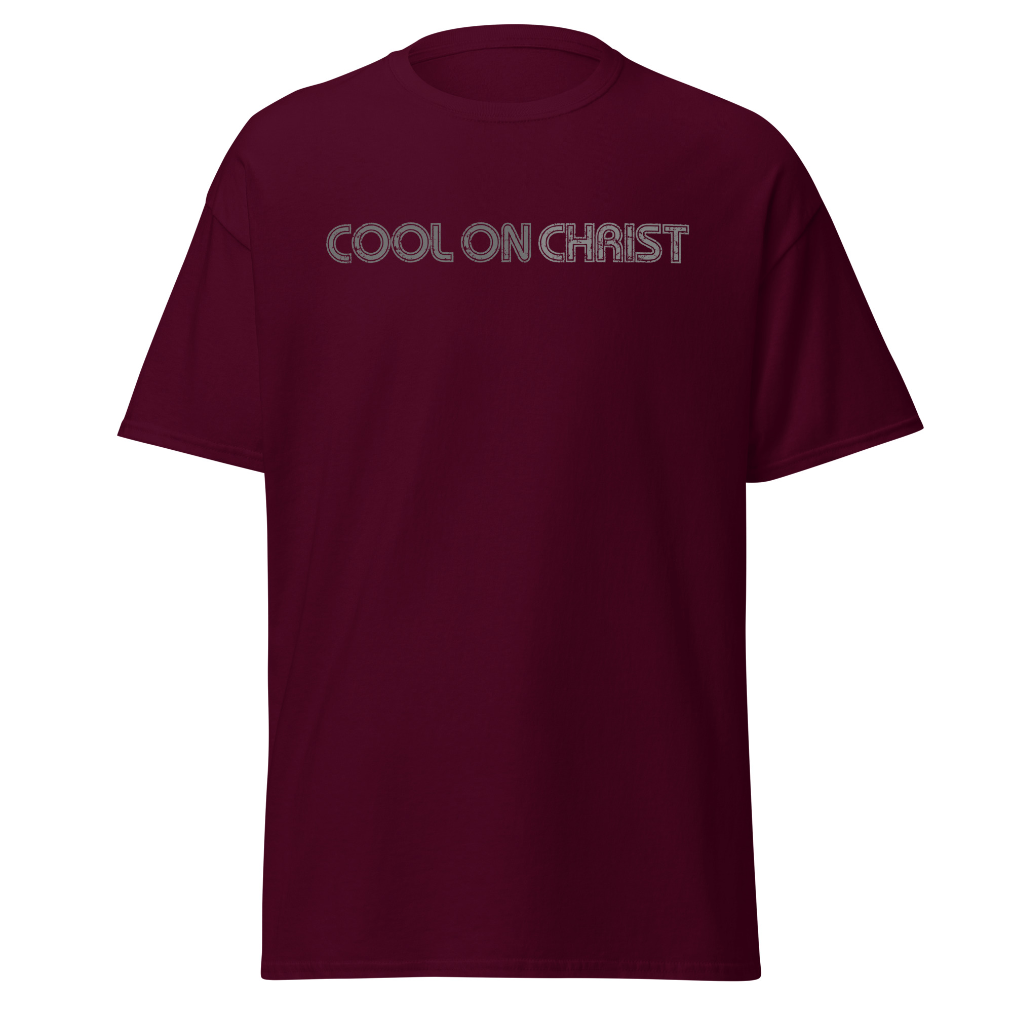 COOL ON CHRIST Retro Grey Unisex Gildan classic tee - Image 4