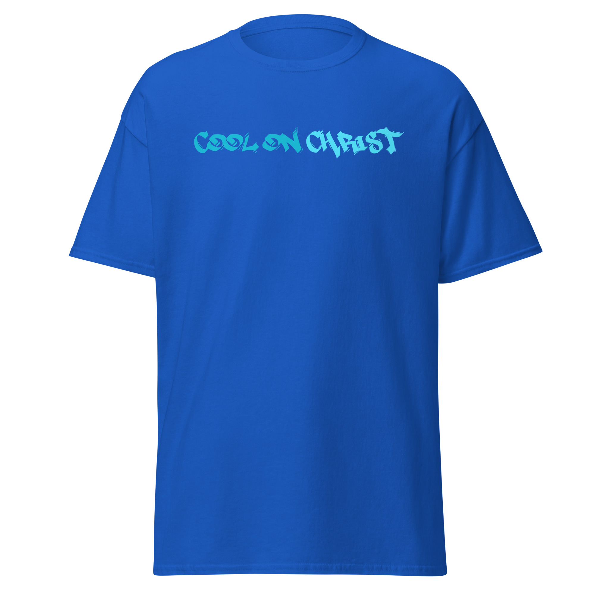 COOL ON CHRIST Grafitti Blue Unisex Gildan classic tee