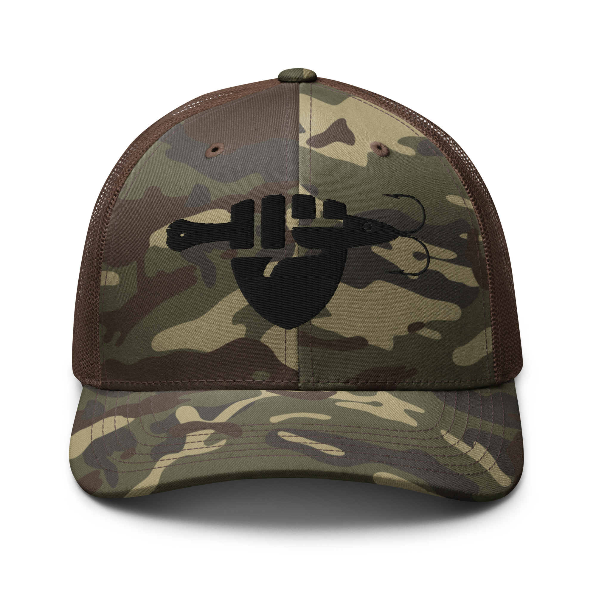 FIST & JIGGER (Black Logo) Camouflage trucker hat - Image 4
