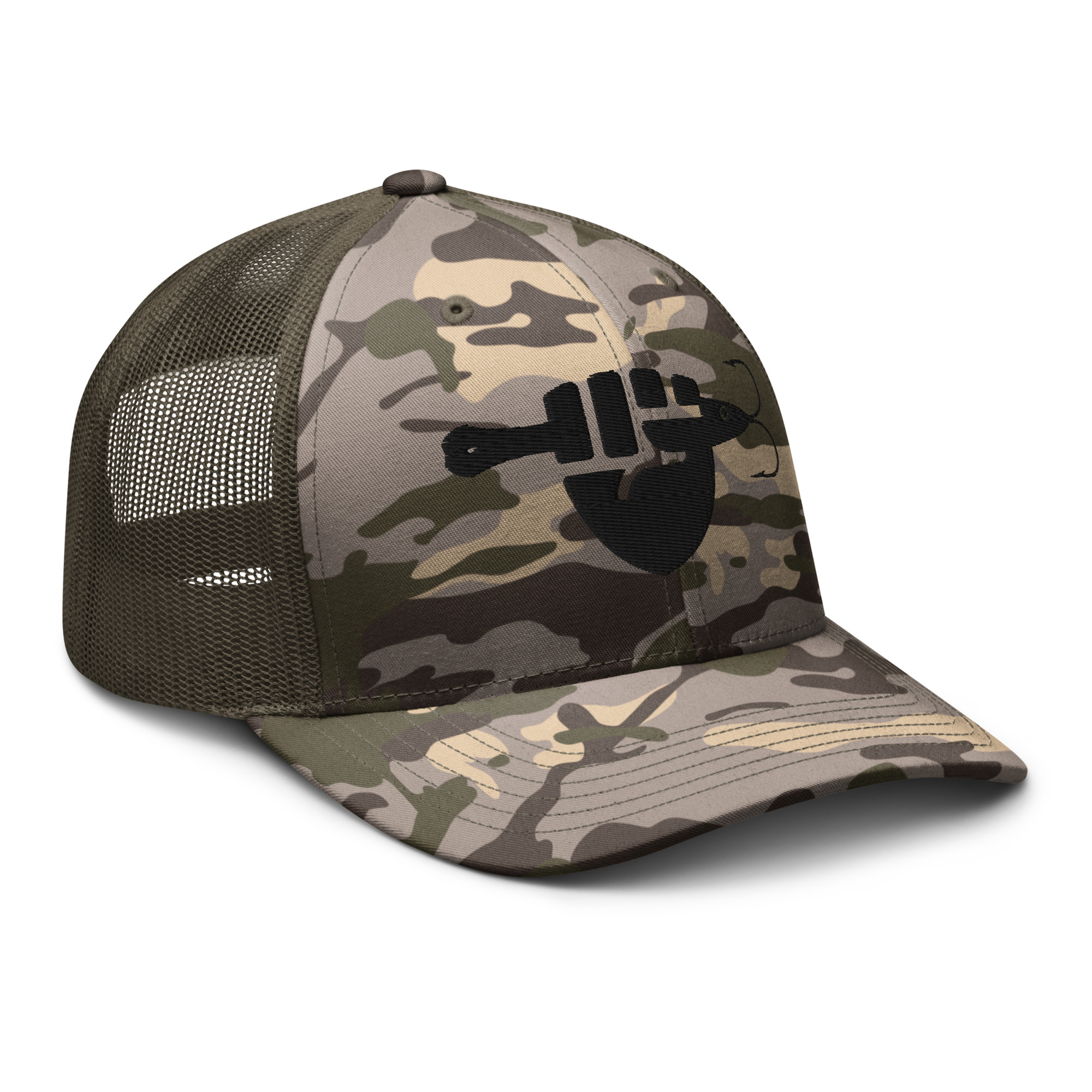 FIST & JIGGER (Black Logo) Camouflage trucker hat - Image 9