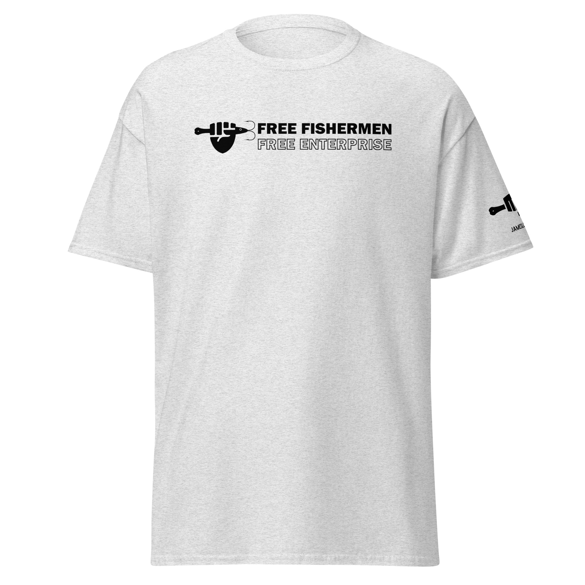 FIST & JIGGER: FREE FISHERMEN FREE ENTERPRISE (Black Modern Logo) Unisex classic tee