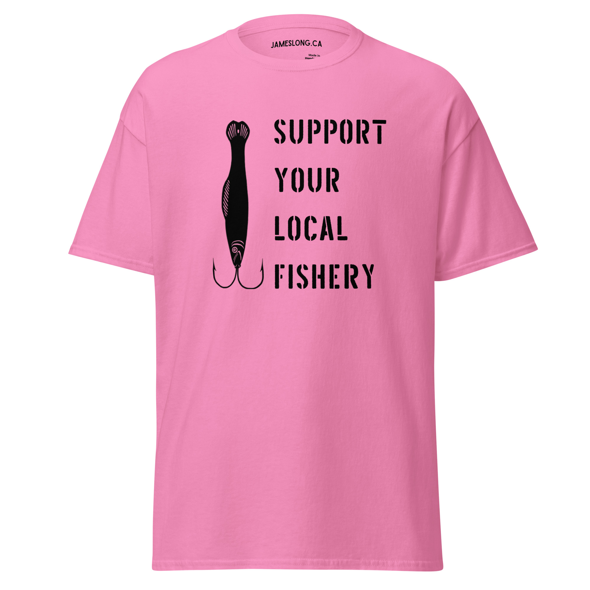 SUPPORT YOUR LOCAL FISHERY (Black Logo) Unisex classic tee - Image 7