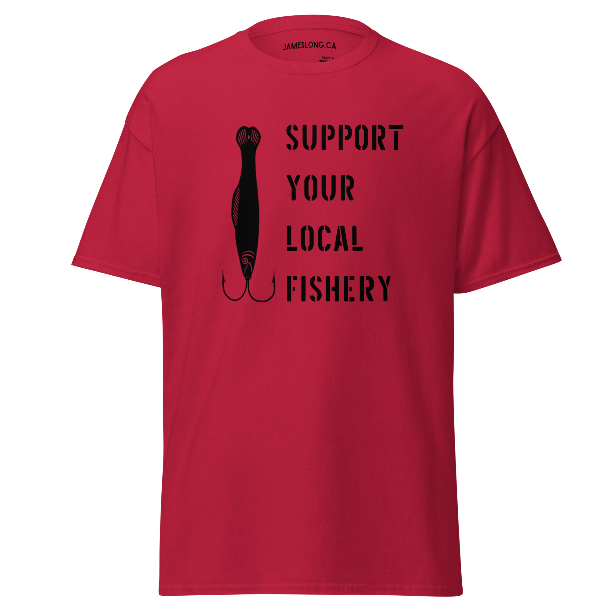SUPPORT YOUR LOCAL FISHERY (Black Logo) Unisex classic tee - Image 2