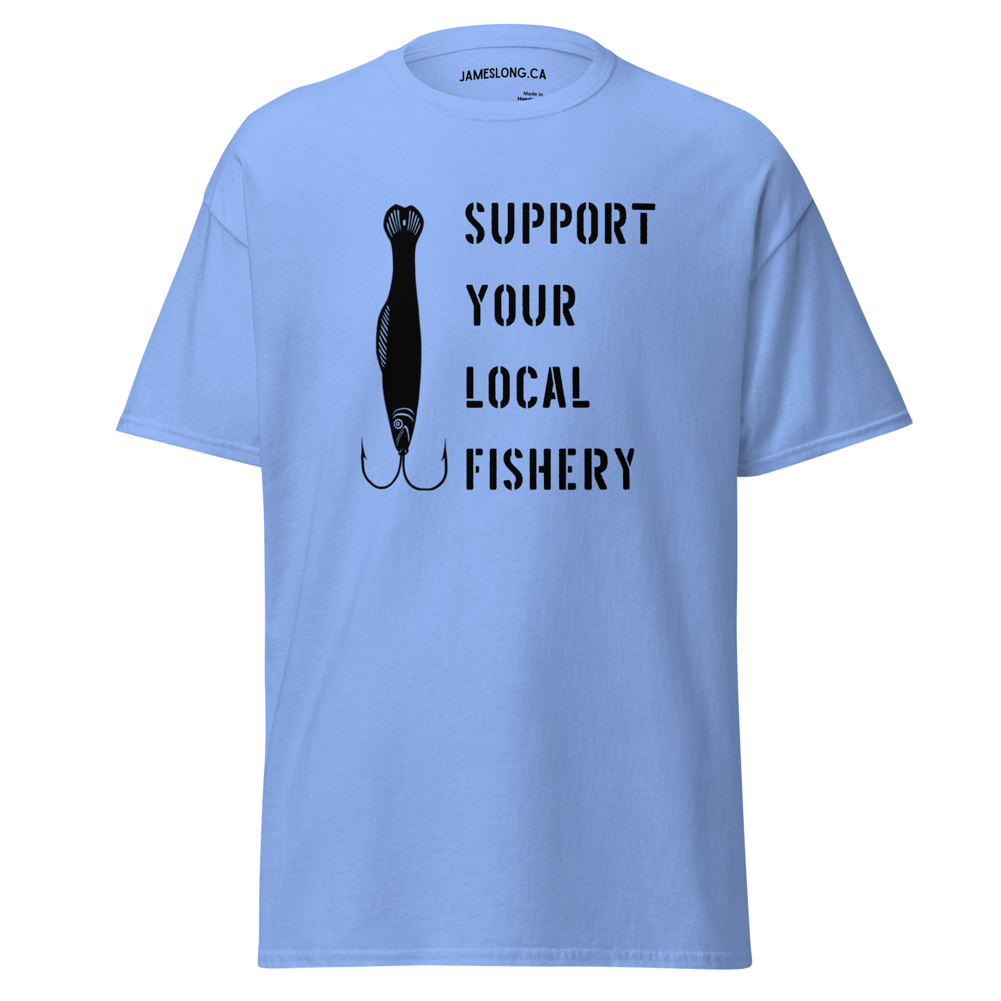 SUPPORT YOUR LOCAL FISHERY (Black Logo) Unisex classic tee - Image 8