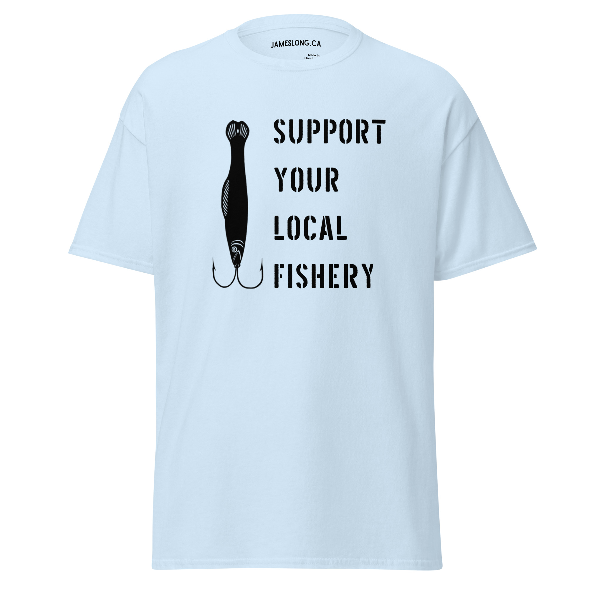 SUPPORT YOUR LOCAL FISHERY (Black Logo) Unisex classic tee - Image 12