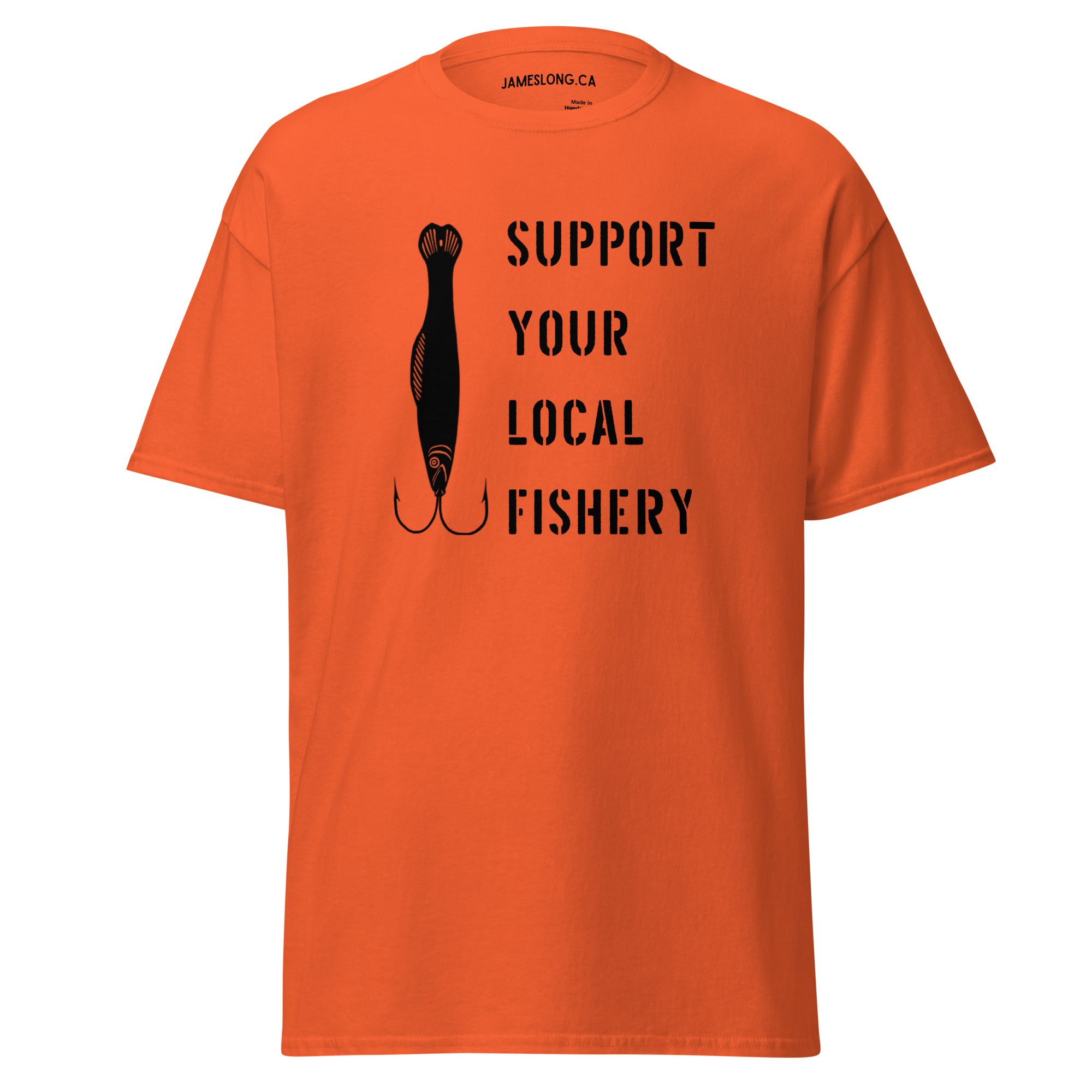 SUPPORT YOUR LOCAL FISHERY (Black Logo) Unisex classic tee - Image 4