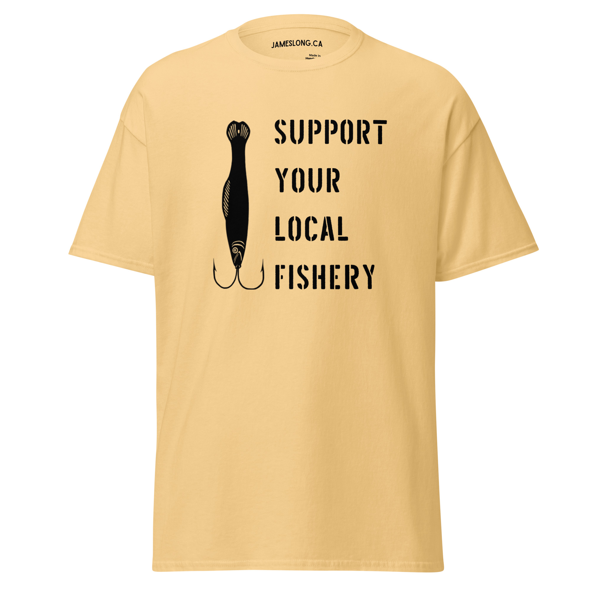 SUPPORT YOUR LOCAL FISHERY (Black Logo) Unisex classic tee - Image 11