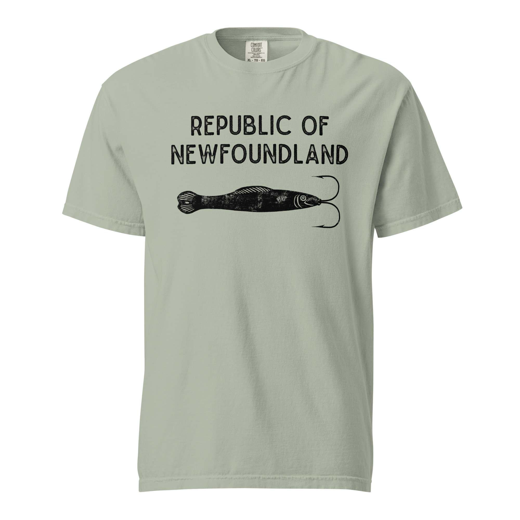 REPUBLIC OF NEWFOUNDLAND: JIGGER (Black) Unisex garment-dyed heavyweight t-shirt - Image 23