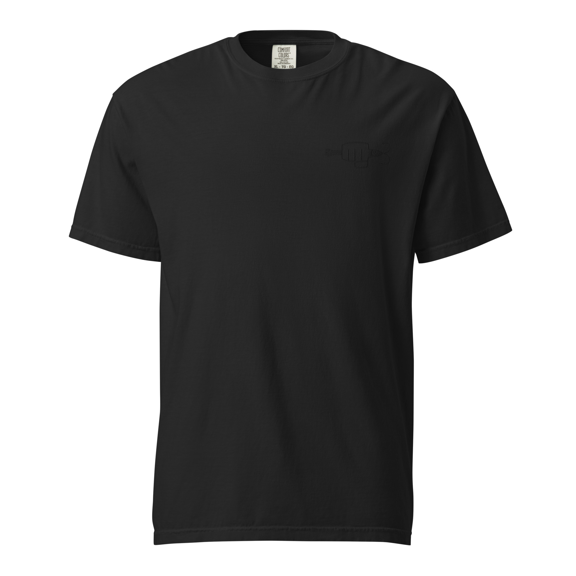 FIST PUNCH & JIGGER: Stylized (Embroidered Black) Unisex garment-dyed heavyweight t-shirt - Image 2