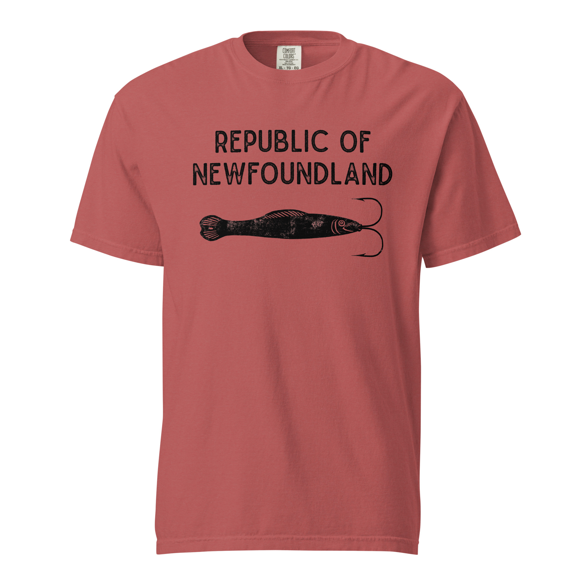 REPUBLIC OF NEWFOUNDLAND: JIGGER (Black) Unisex garment-dyed heavyweight t-shirt - Image 7