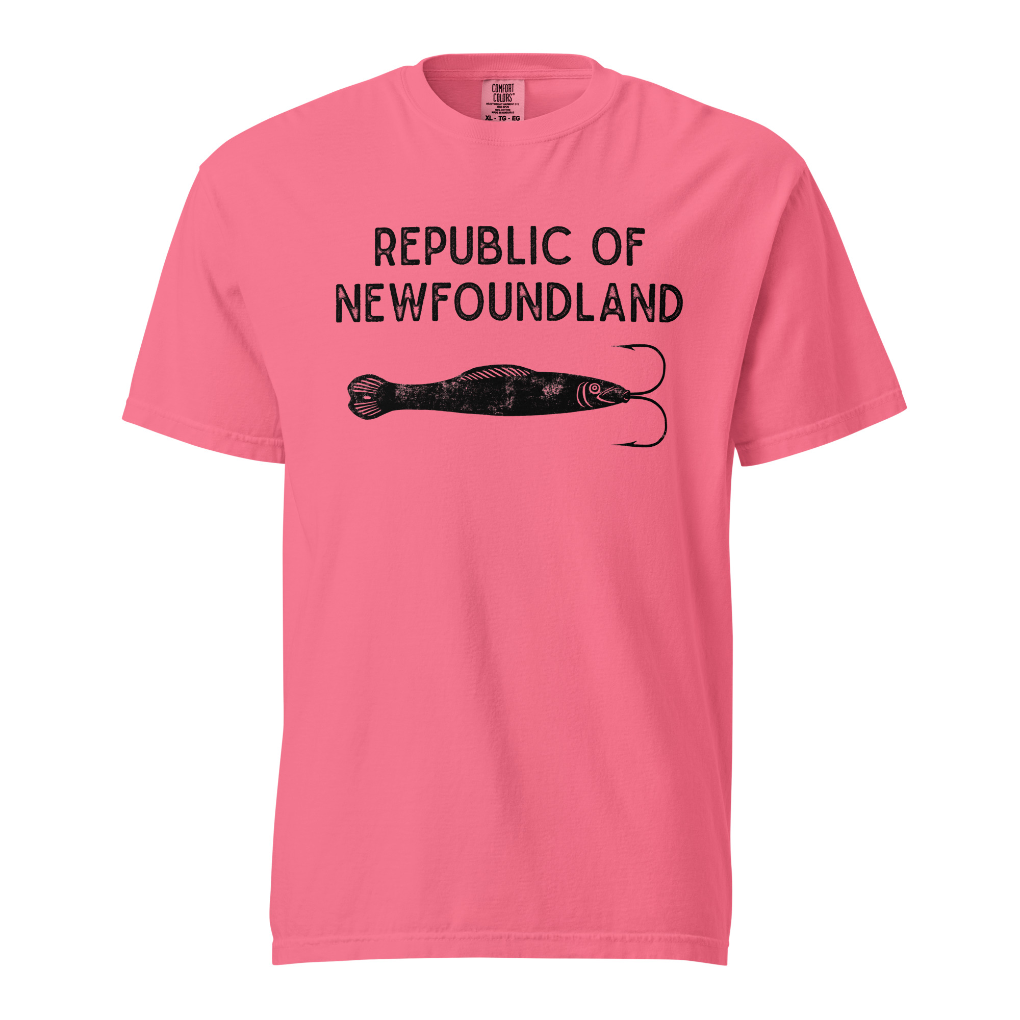 REPUBLIC OF NEWFOUNDLAND: JIGGER (Black) Unisex garment-dyed heavyweight t-shirt - Image 17